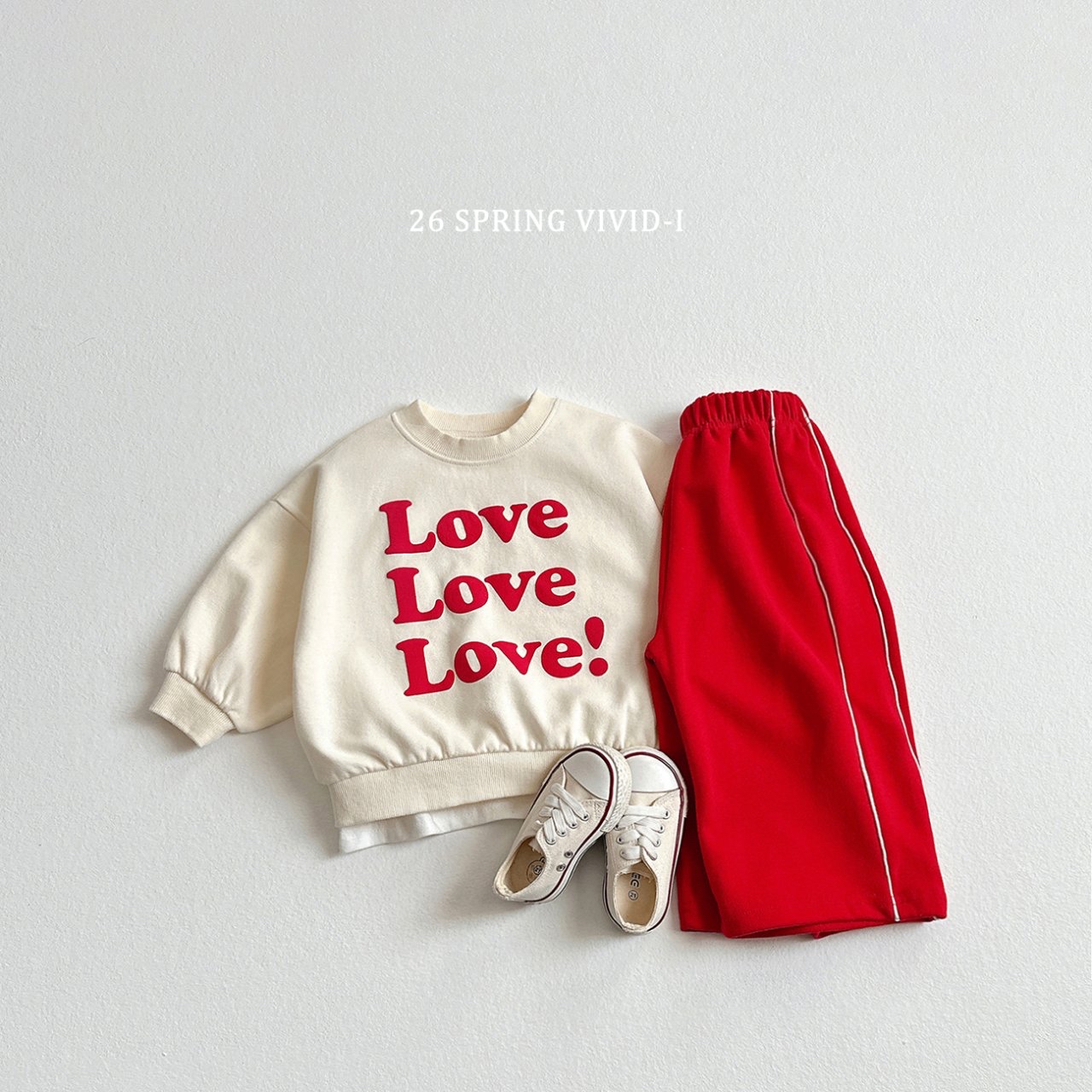 🌸預訂 韓國直送🌸🇰🇷VIVIDI兩色立體Love印花寬鬆衛衣