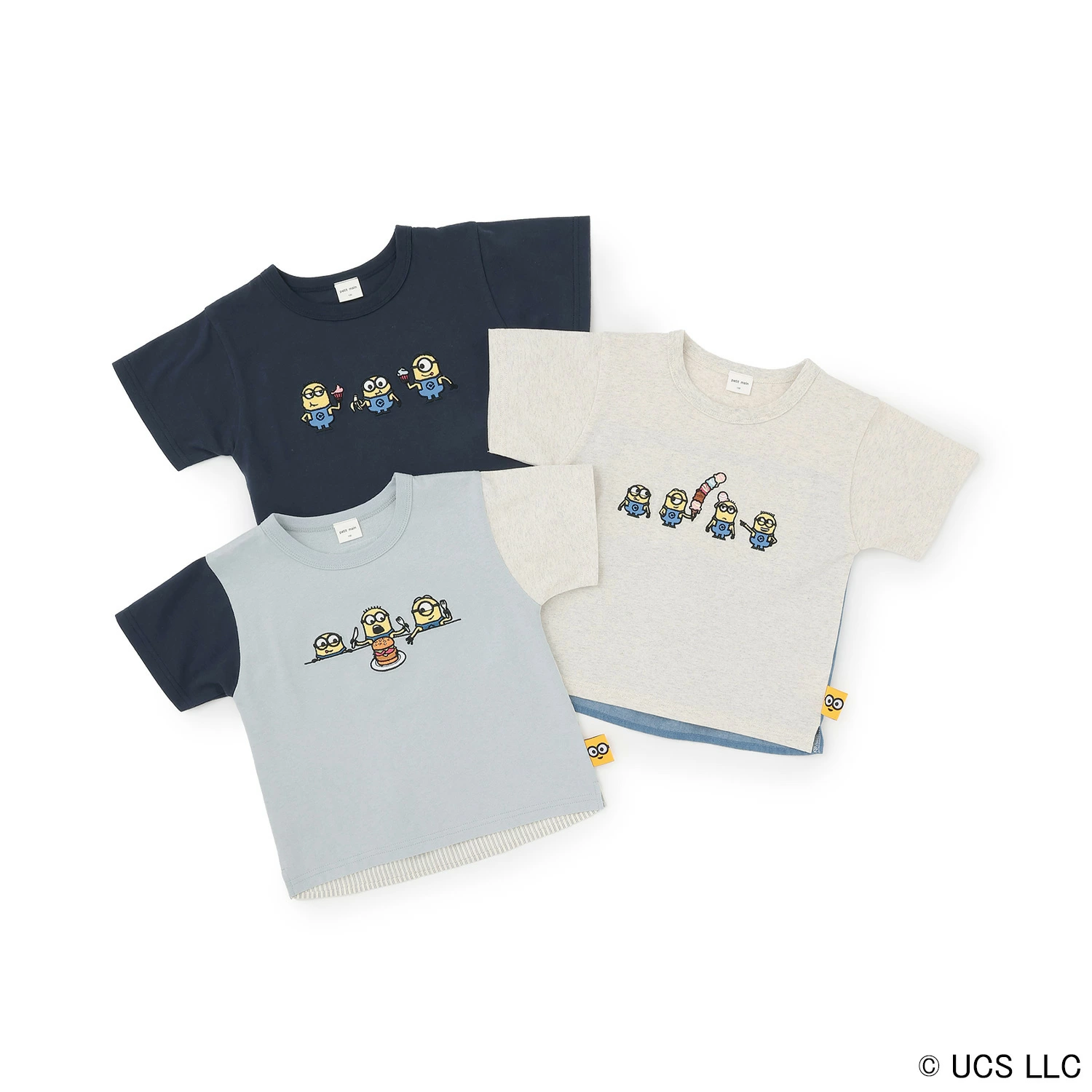 🆕【⭐訂購⭐】🌀🇯🇵 日本直送🌀#Minions 刺繡 布料拼接 短袖Tee [3款選] 🌀 [ELFA-0128]