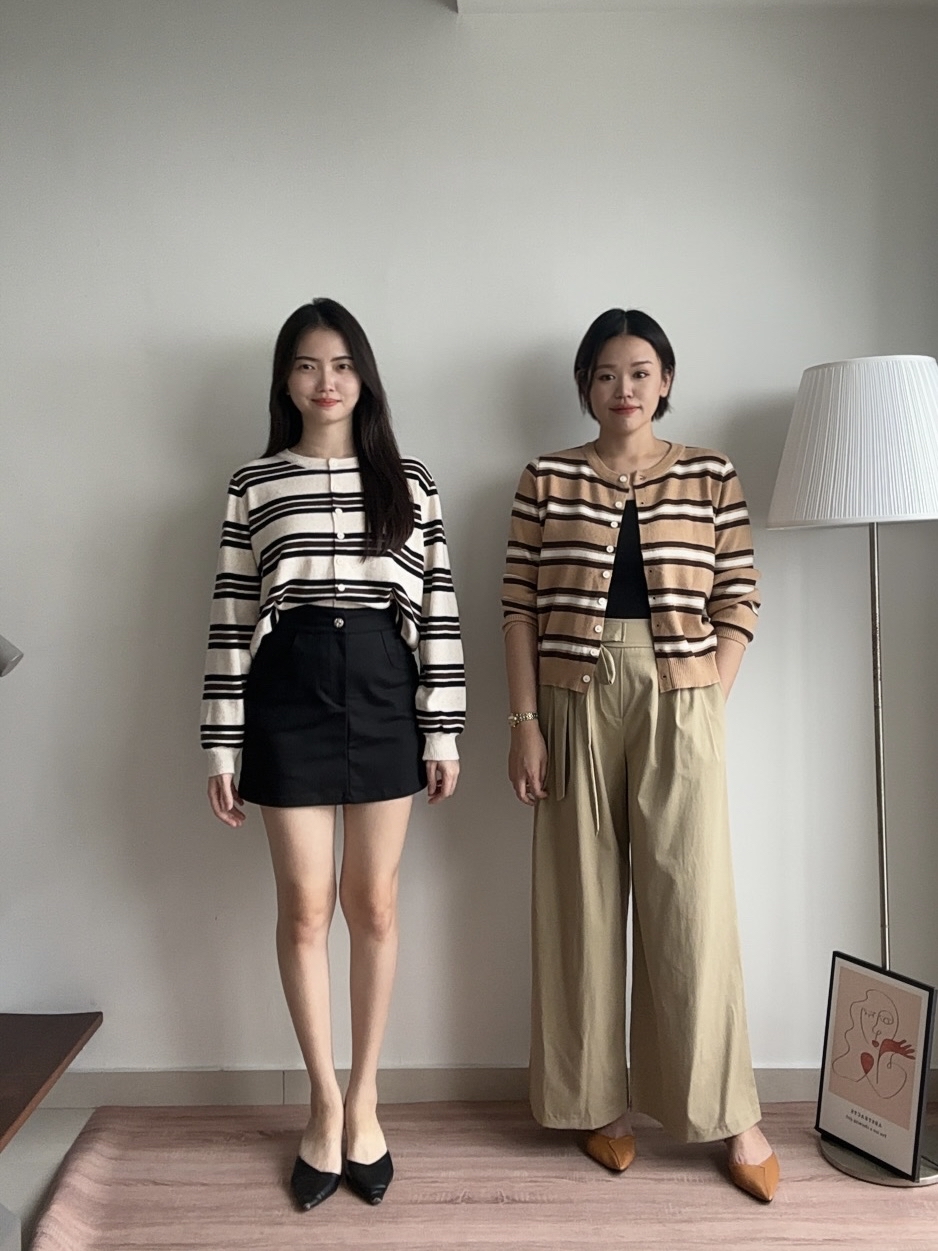 T4374 Stripe Knit Cardigan - 4 Colors 