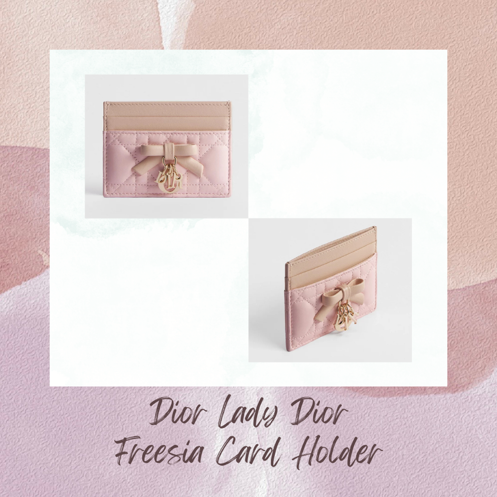 日本限定 Dior Lady Dior Freesia Card Holder Cannage Lambskin (S2604OUQC_M61I/S2604OUQC_M30I)