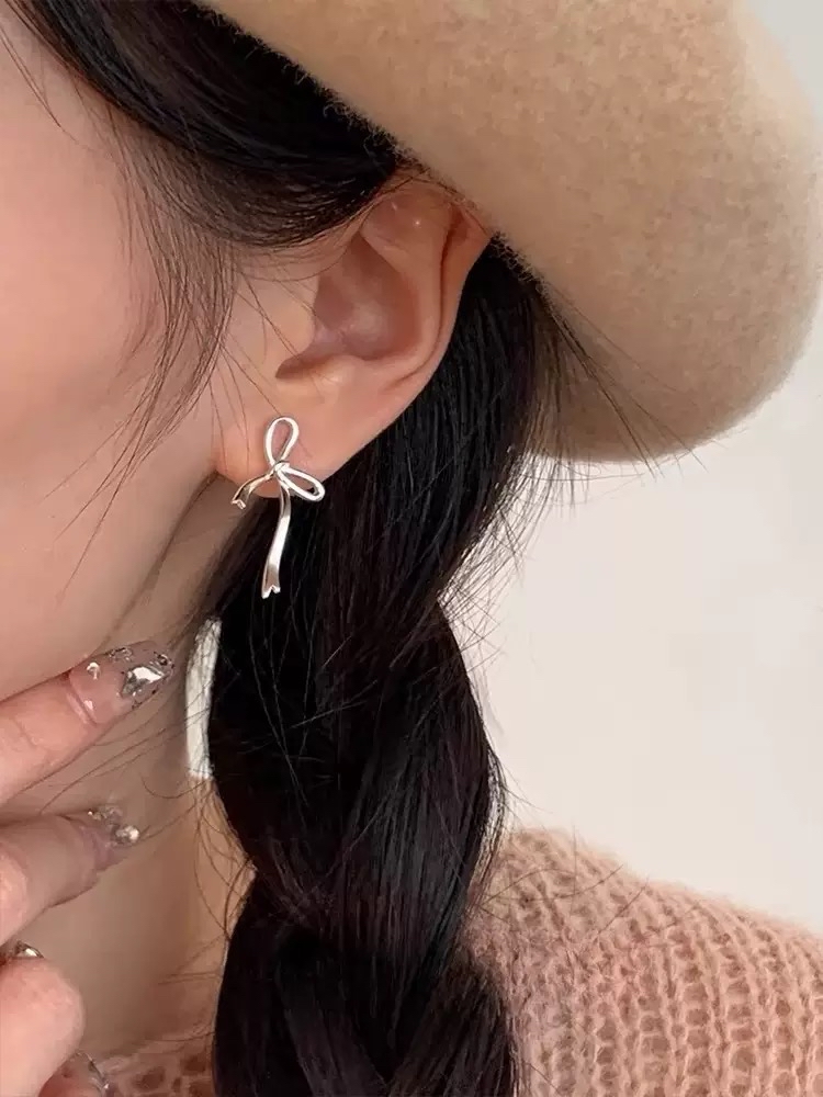 韩版蝴蝶结耳钉