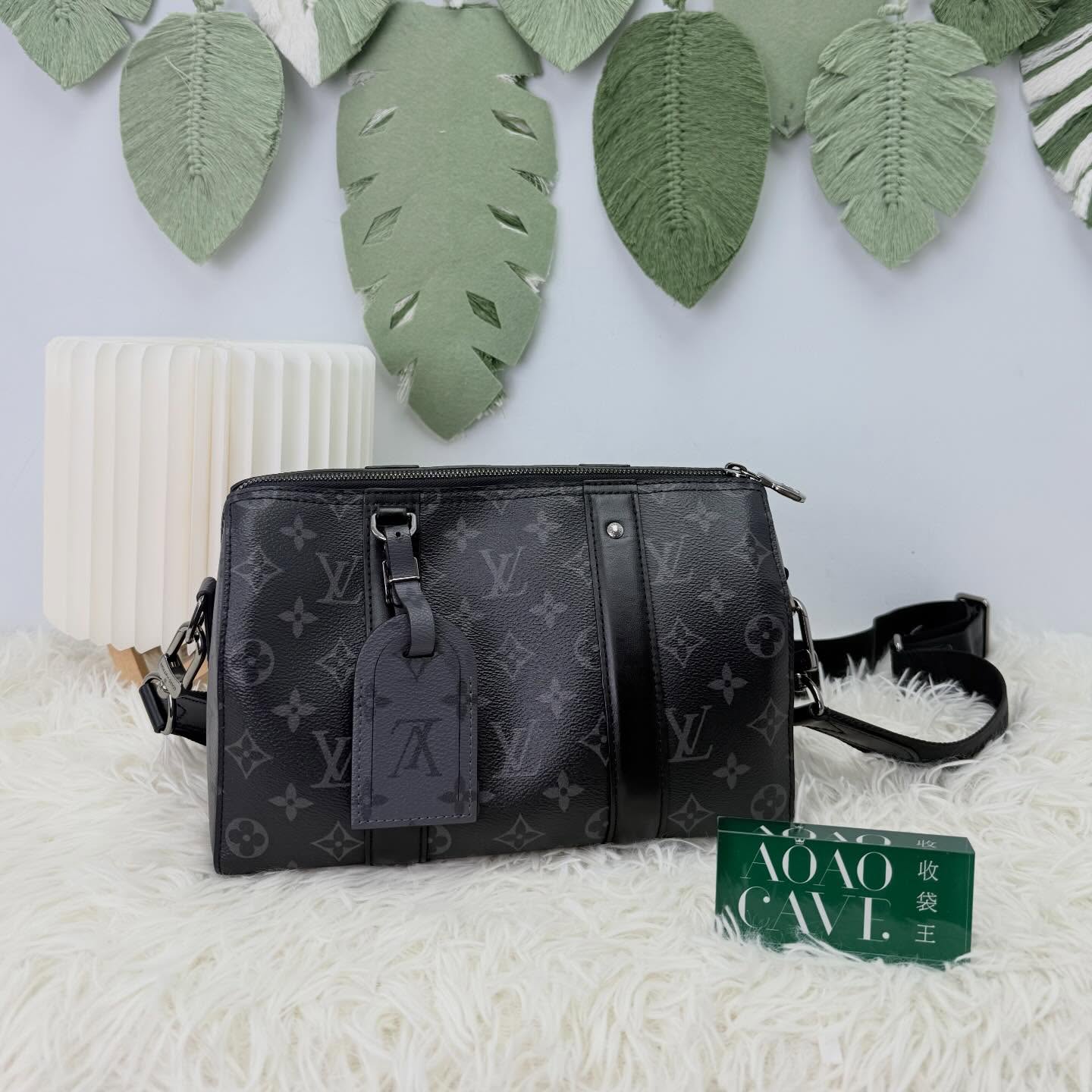 LV🤍PRE OWNED City keepall 黑色老花 晶片款 有單有盒🖤