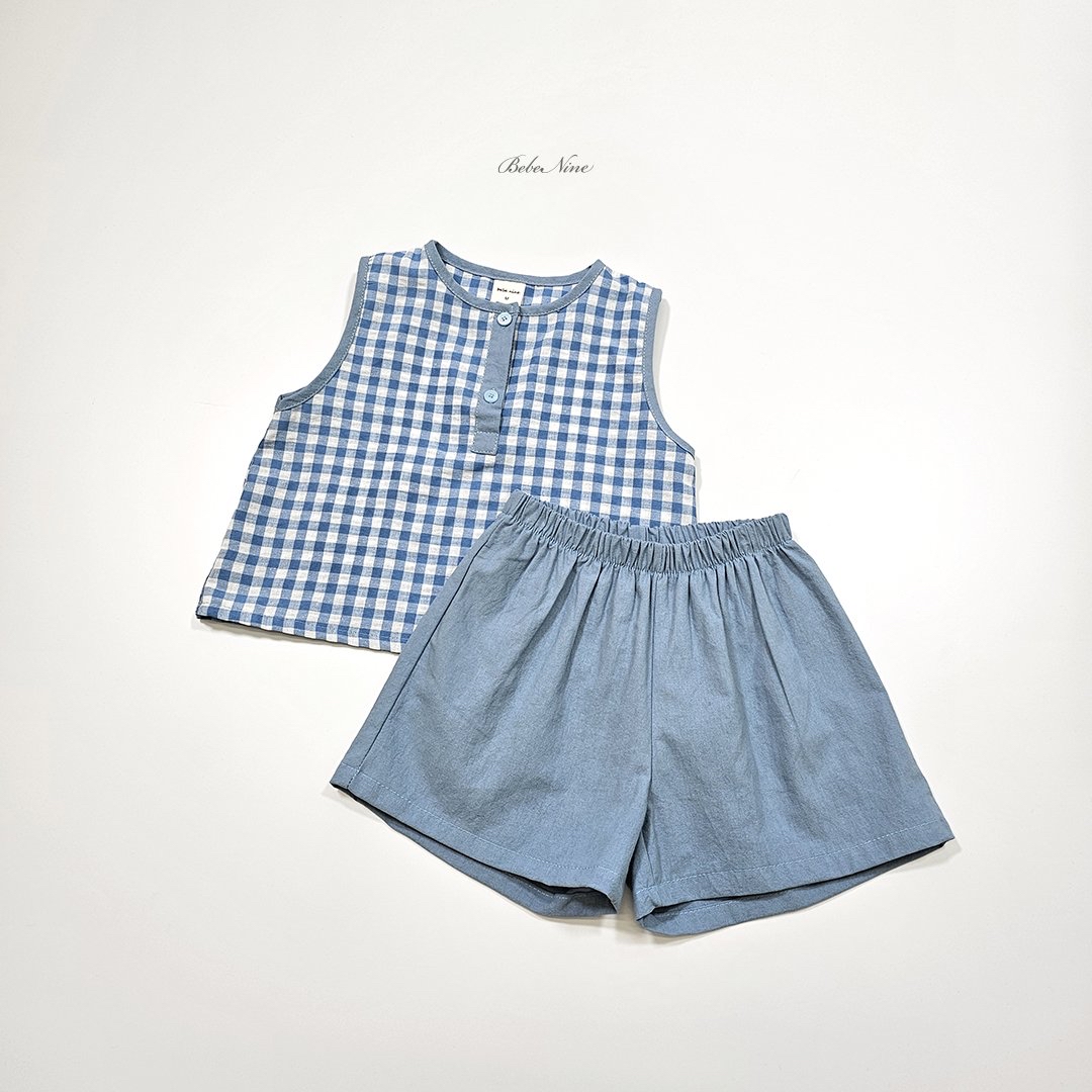 ☀️預訂 韓國直送☀️🇰🇷Bebenine兩色格紋純棉背心上下套裝