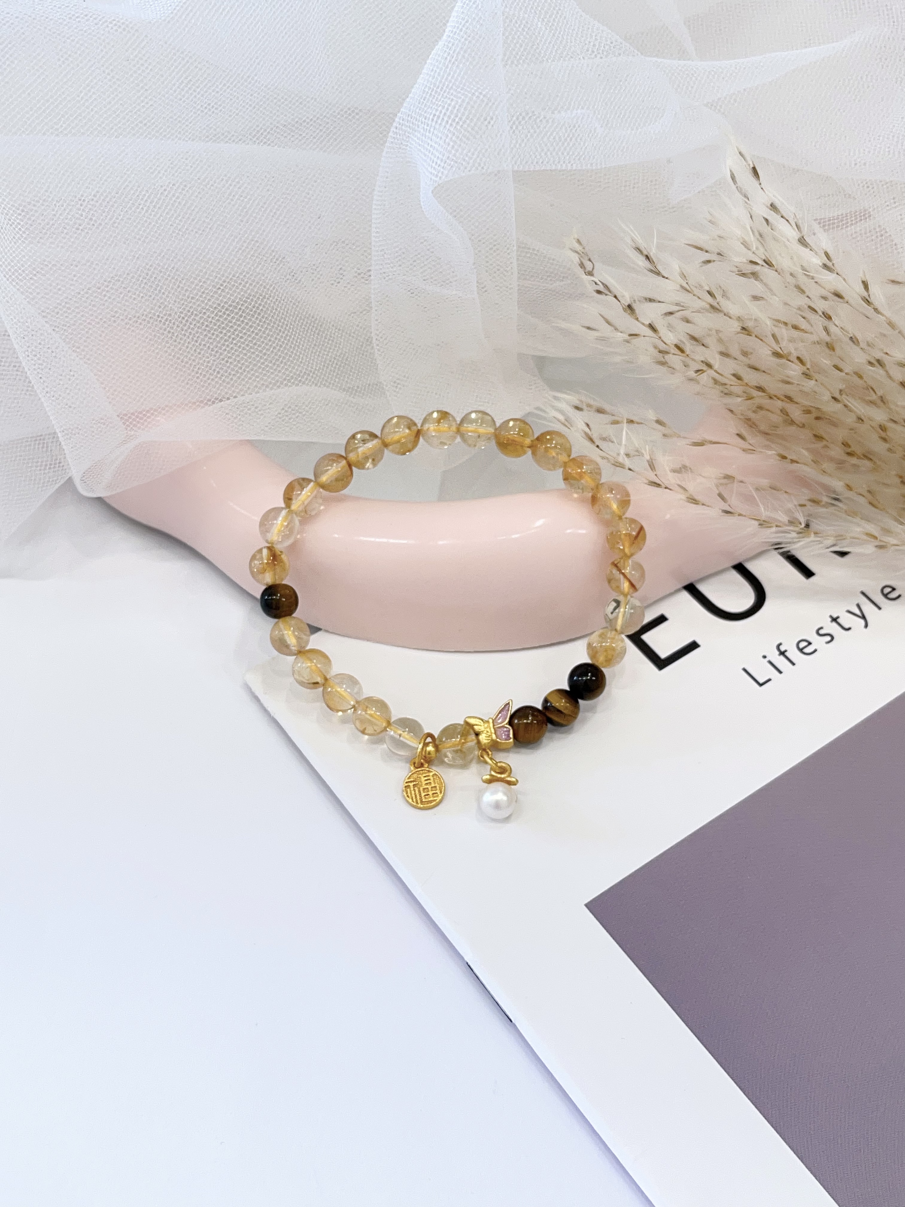 💛 黄塔晶 × 黄虎眼手串 Citrine & Tiger Eye | 6mm