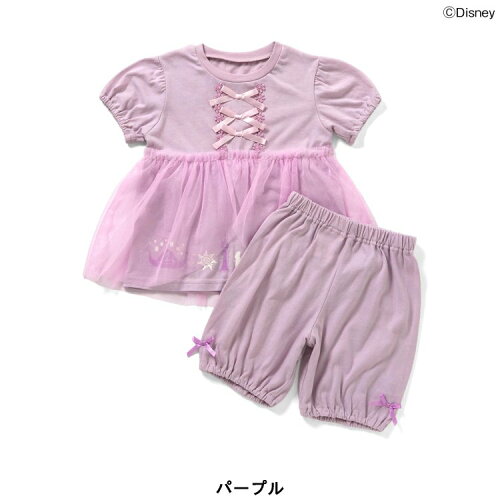🆕【⭐訂購⭐】🇯🇵 日本直送 🌀#Ampersand x #DisneyPrincess 泡泡袖 薄紗 公主造型 螢光圖案 家居服套裝［3款選］🌀[ELFA-0185][260723]