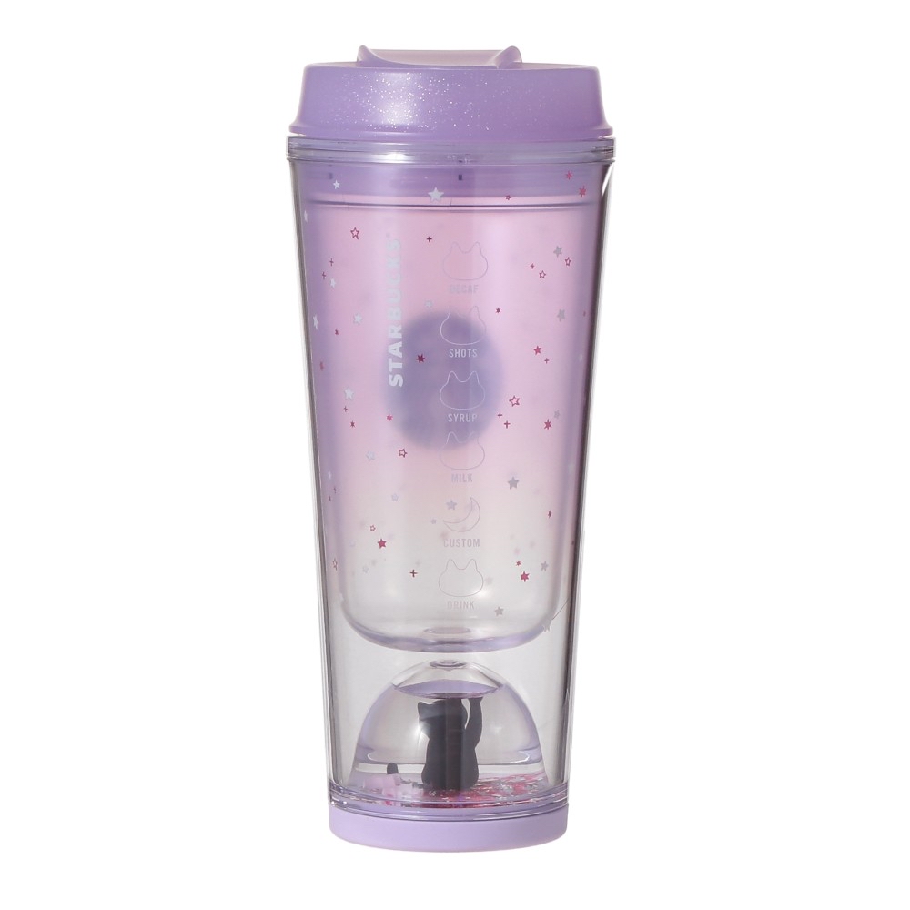 🎀【預訂】Starbucks JP MOON LIGHT HALLOWEEN 貓咪夜光雪球杯 355ml