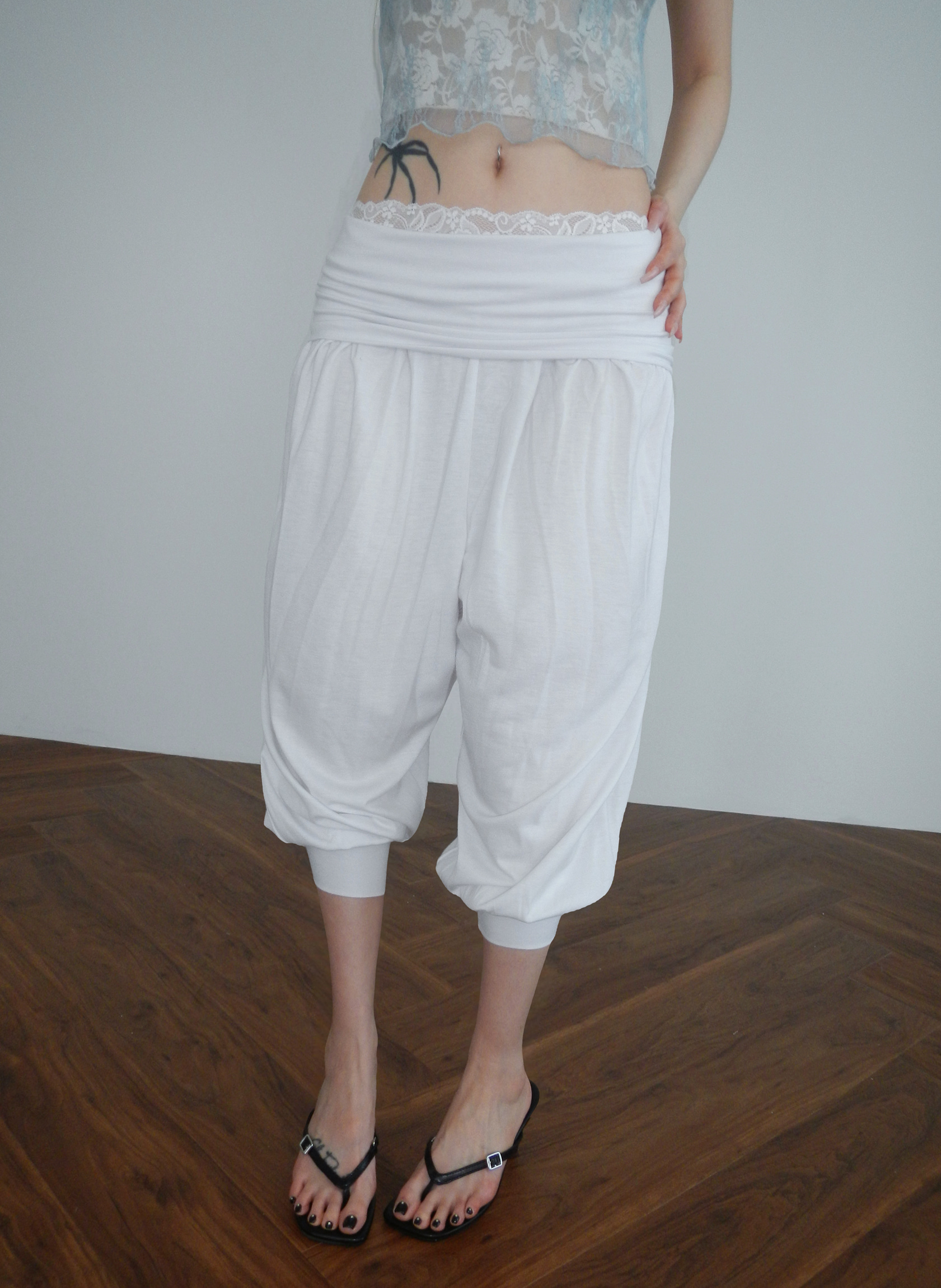 Foldover Waist Capri Pants