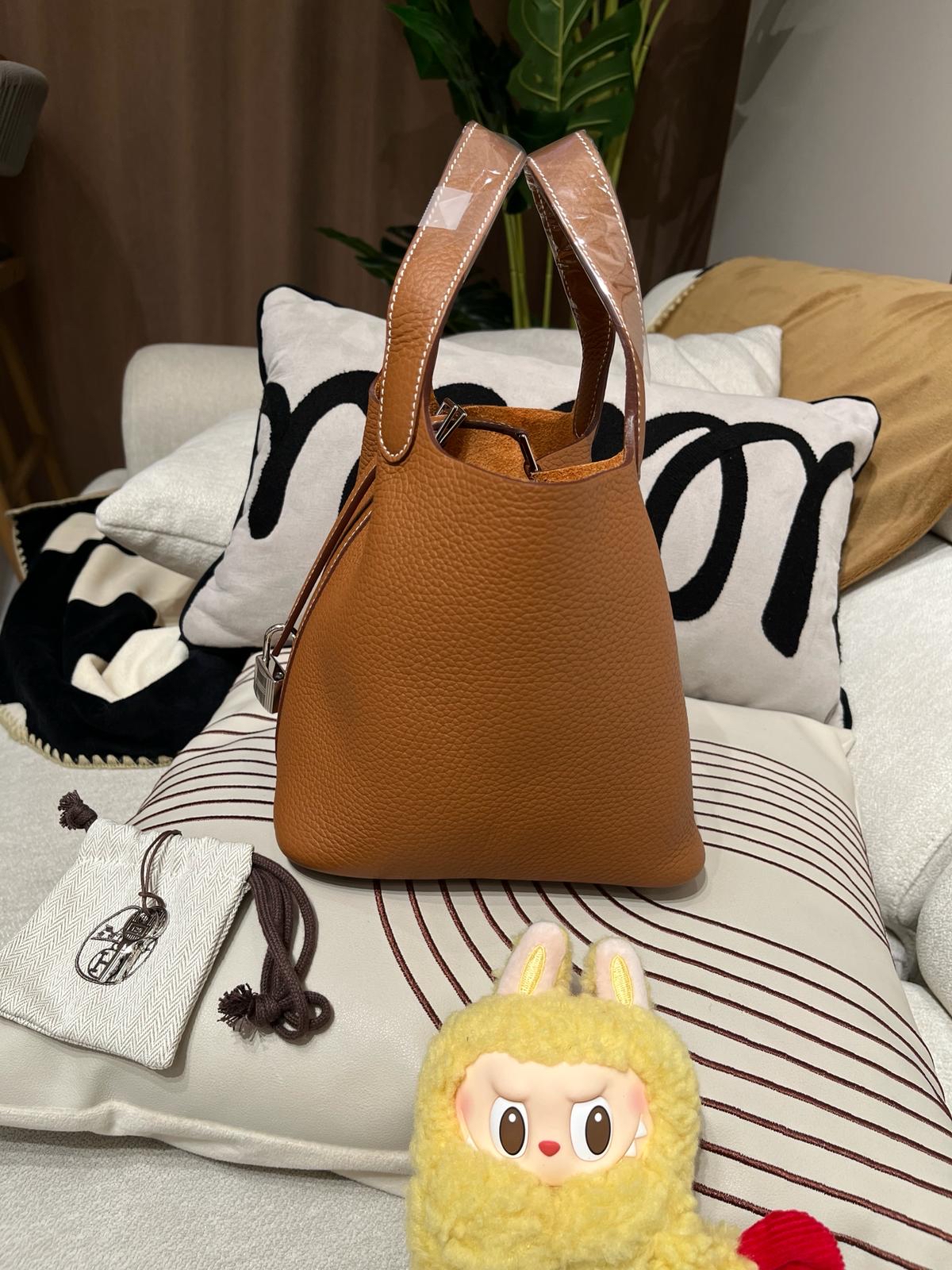 全新 Hermes Picotin 18,Stamp W 金棕銀扣  100%Authentic ,全新未使用品   ✅Key lock✅dust bag✅box 