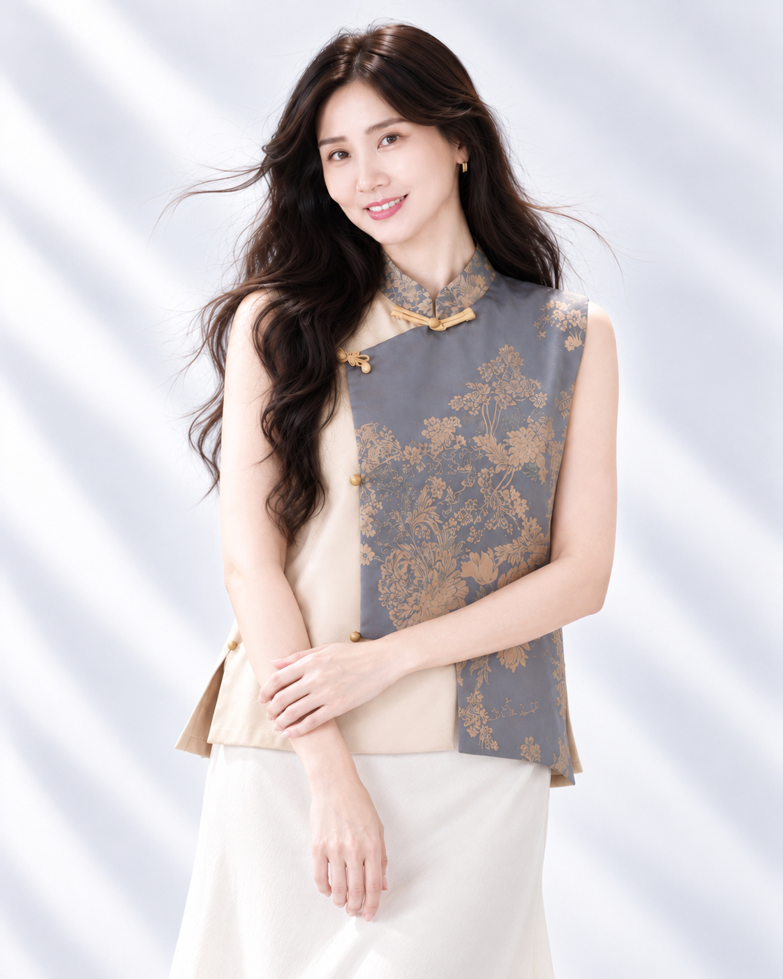 5143 Aurelia Jacquard Qipao Vest