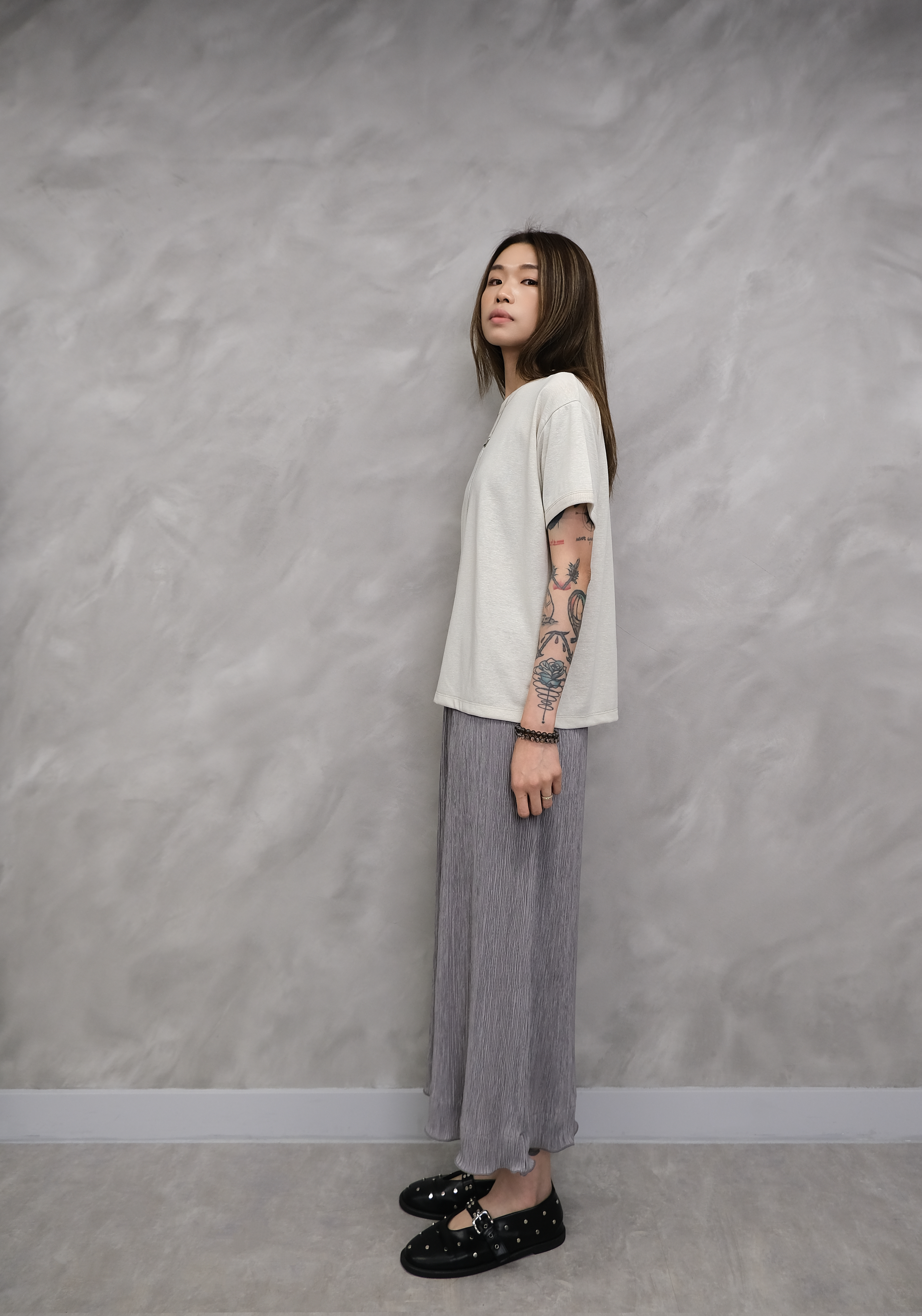 Linen basic tee #top139