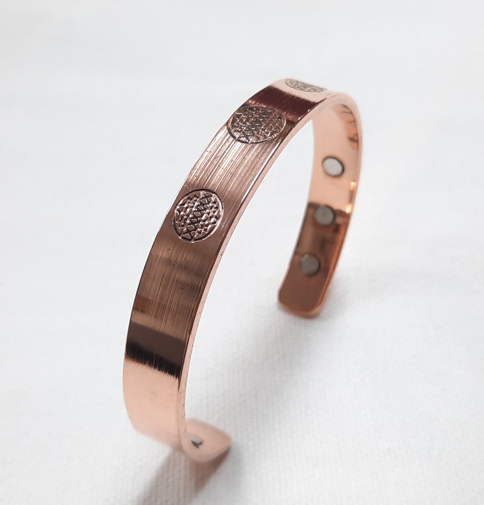 印度純銅磁石手環 (生命之花)  India Copper Magnetic Bracelet (Life Flower)