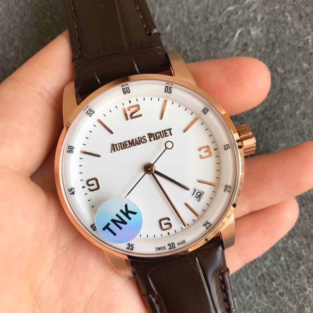 爱彼典藏系列男士腕表棕色皮带自动机械表