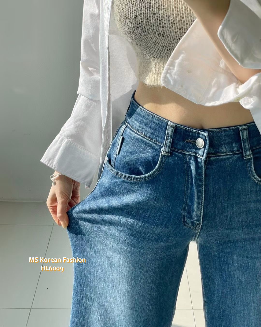 HL6009 韓國🌼Howluk靚洗水九分闊筒牛