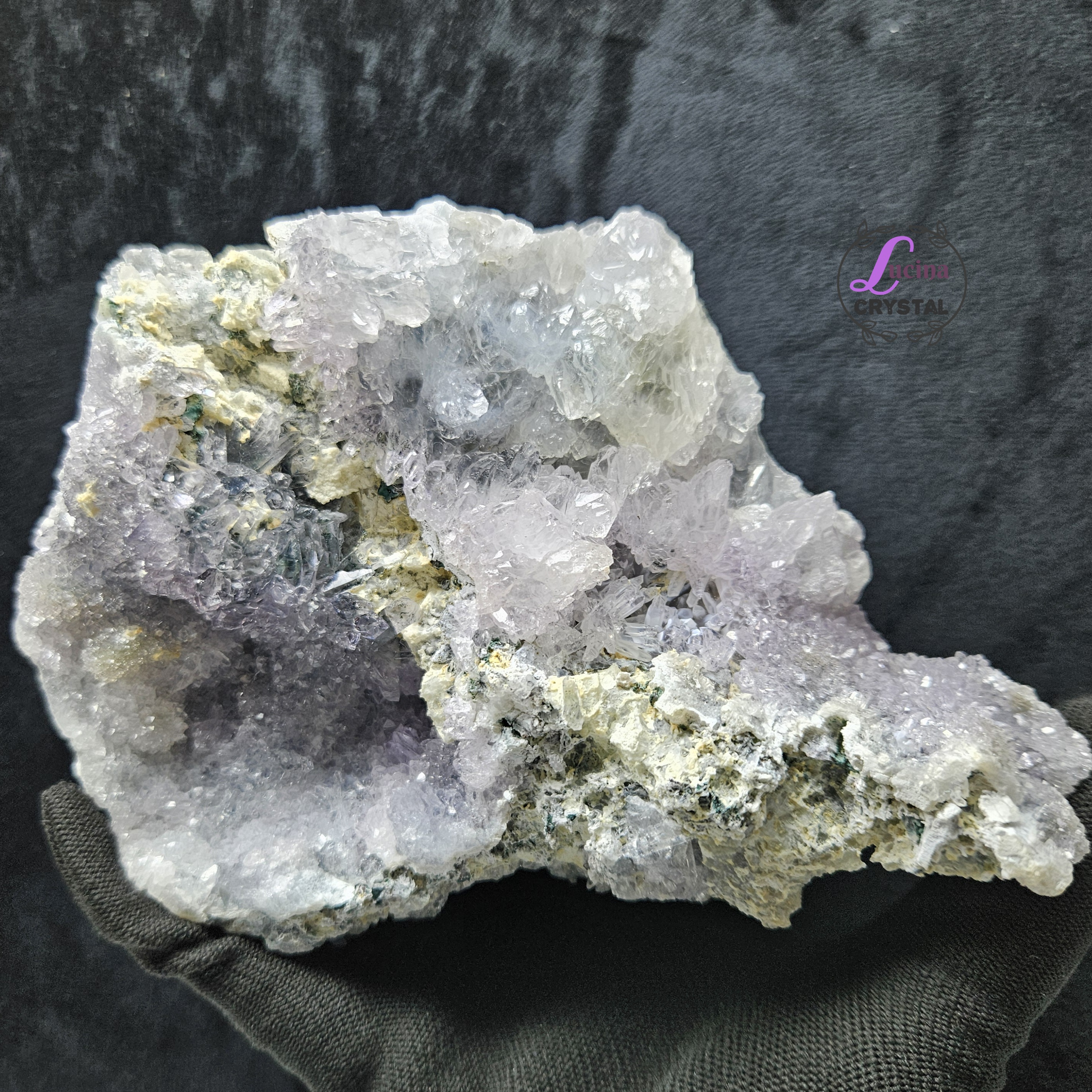 (Co#8545) 天然異象紫晶花片/Galaxy Amethyst Flower Slice