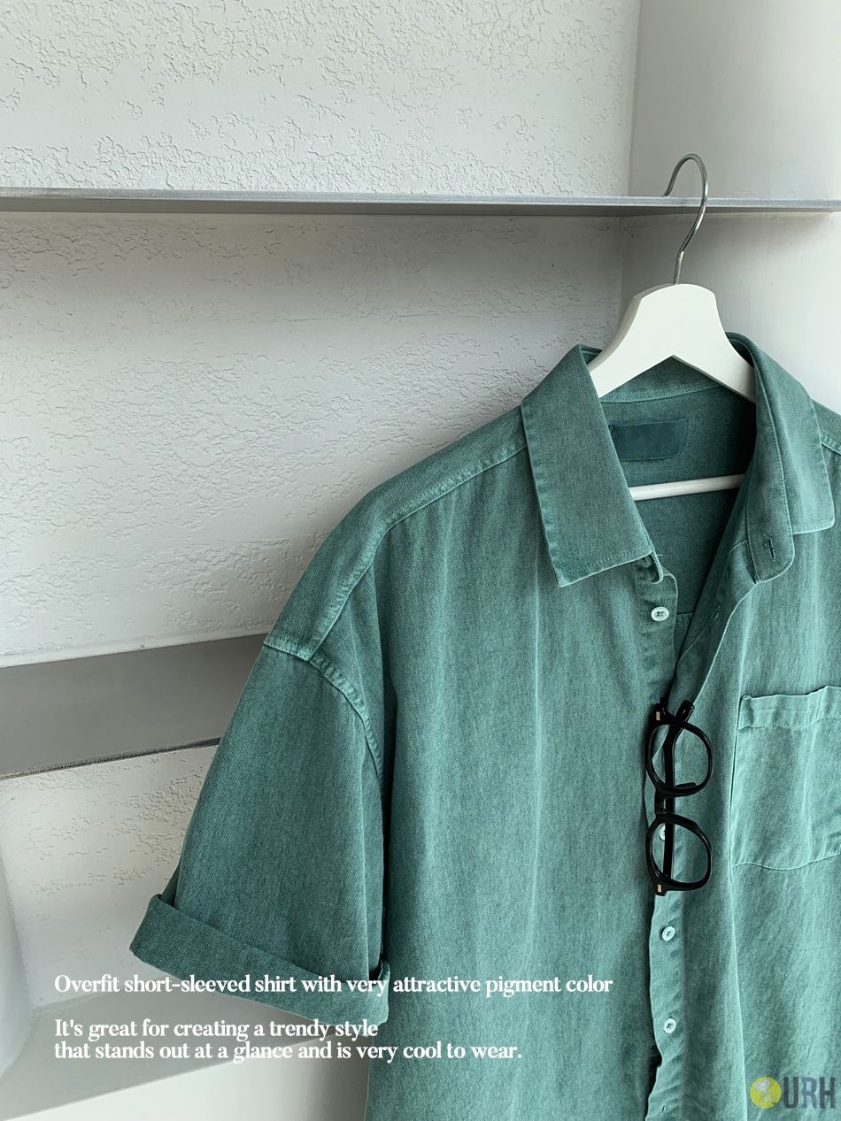 【100%保證韓國直送】高密度顏料洗水挺闊寬鬆短袖襯衫 👕 [5 color] RL113030