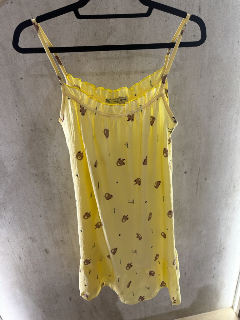 印花荷葉邊懒人风睡裙