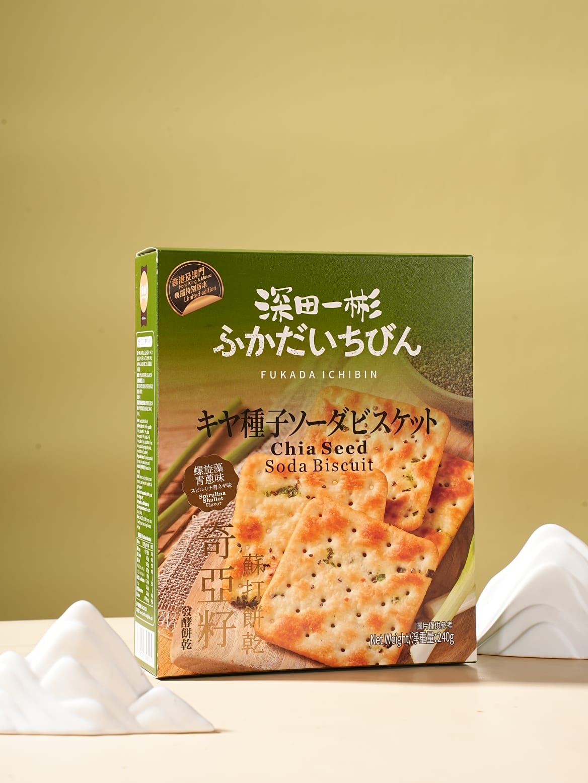 深田一彬奇亞籽螺旋藻青蔥味蘇打餅乾240克