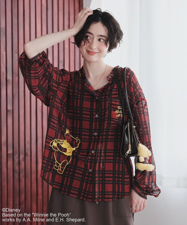 🌸 【預訂】Pooh 長袖Shirt(RD) - Green Parks x Pooh 