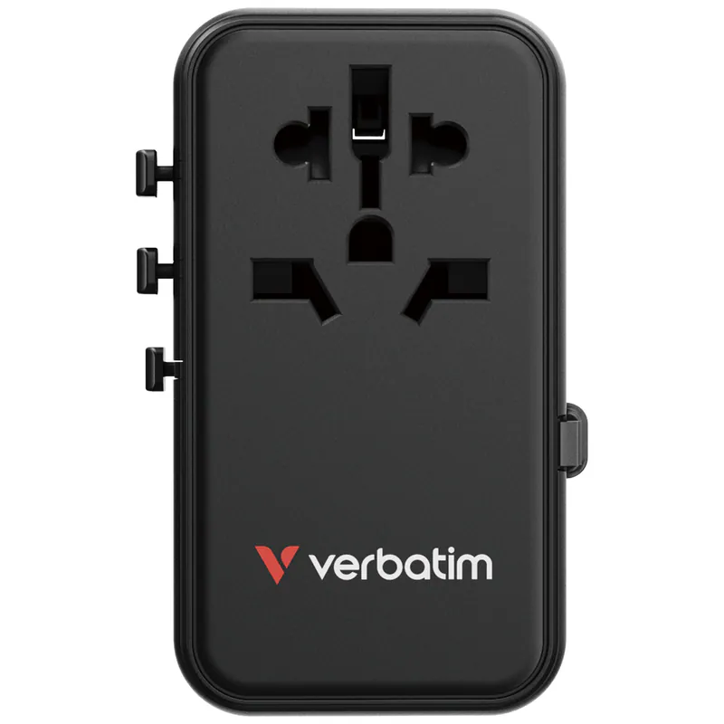 香港行貨 一年保養 Verbatim(威寶) Charge 'n' Travel 45W 通用旅行轉插 (附USB-C可伸縮充電線) 30182