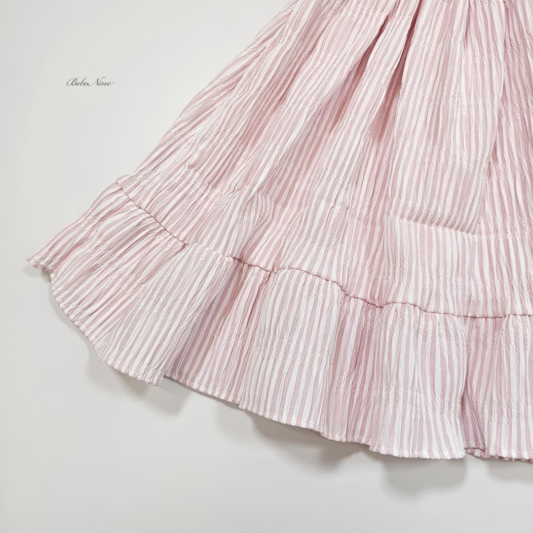 ☀️預訂 韓國直送☀️🇰🇷Bebenine兩色條紋荷葉邊吊帶連身裙