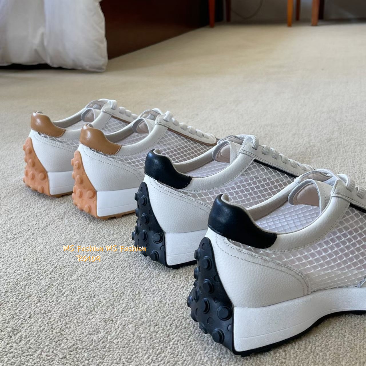 R6109 韓國🇰🇷真皮拼網料sneakers