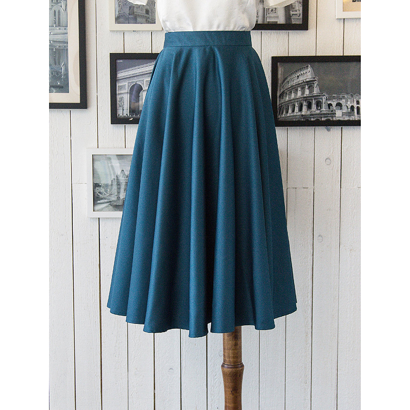 (Ready/Custom-Made) - Vintage High Waist Swing Table Skirt - 7 colour available (FM041）