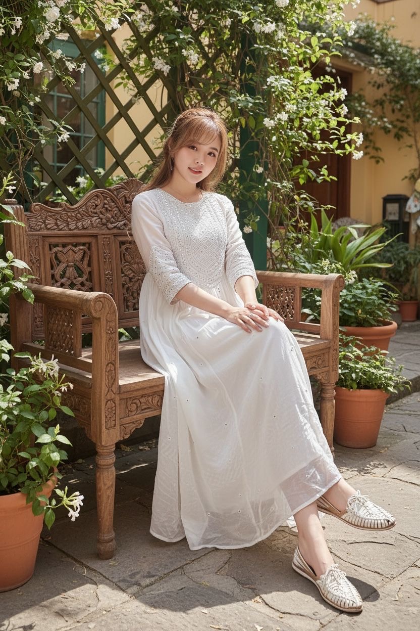 Pure White Chiffon Emb. OP 50" #396