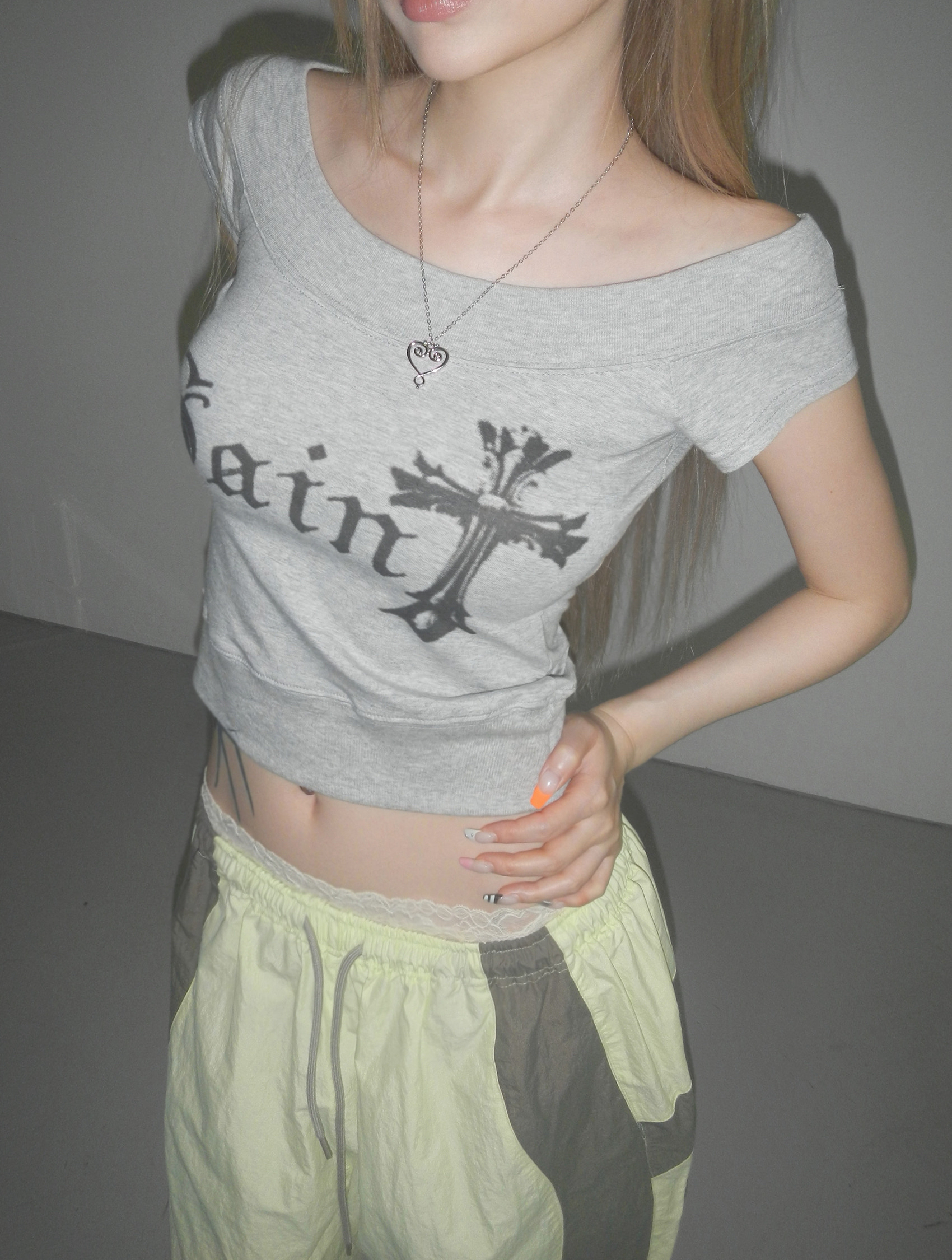 Gothic Graphic Boat Neck Short Sleeve Top