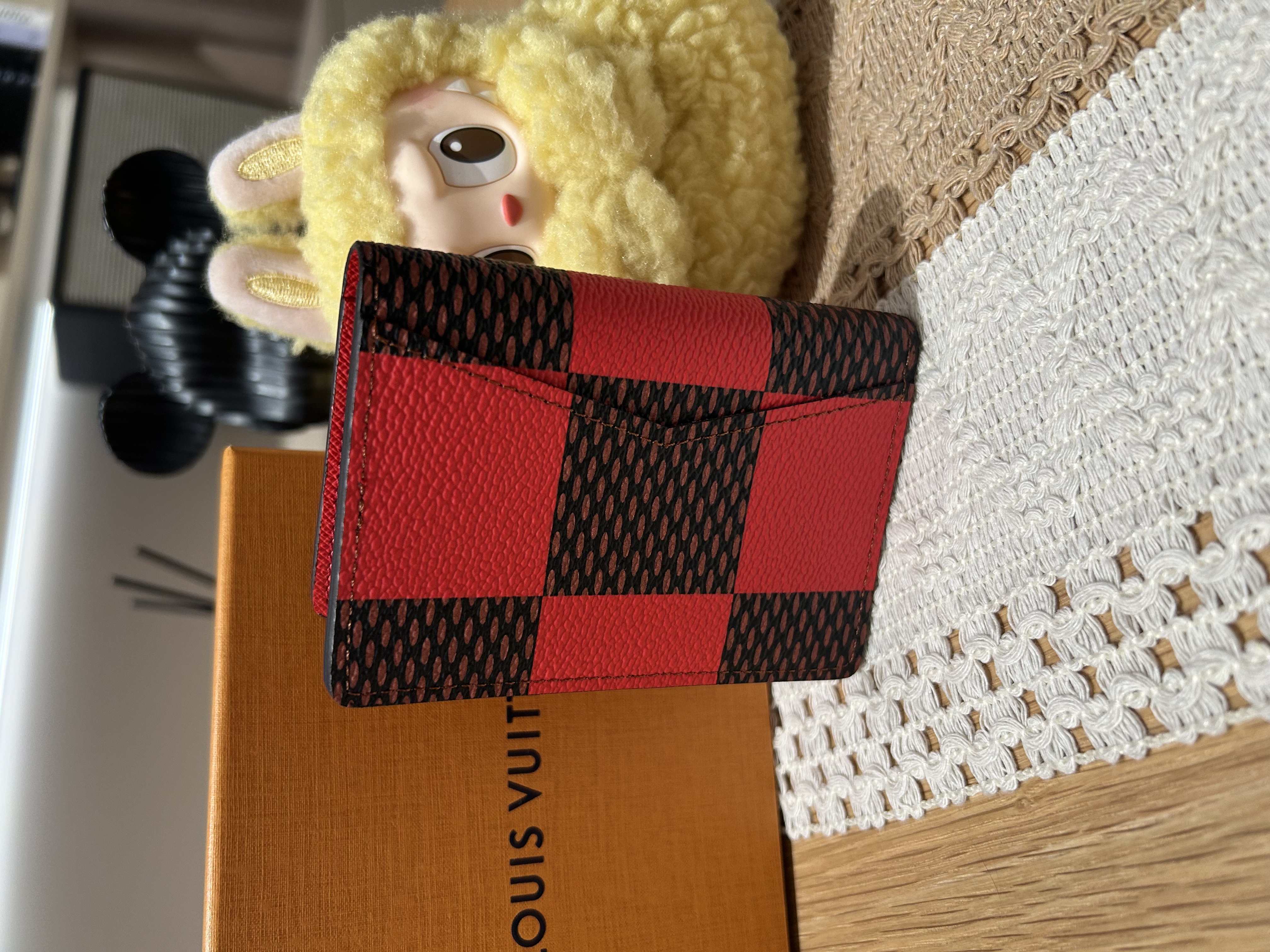 未使用品 LV Pocket Organizer Damier Pop "Rouge" Card holder N40614 100%Authentic, 未使用品 ✅Box