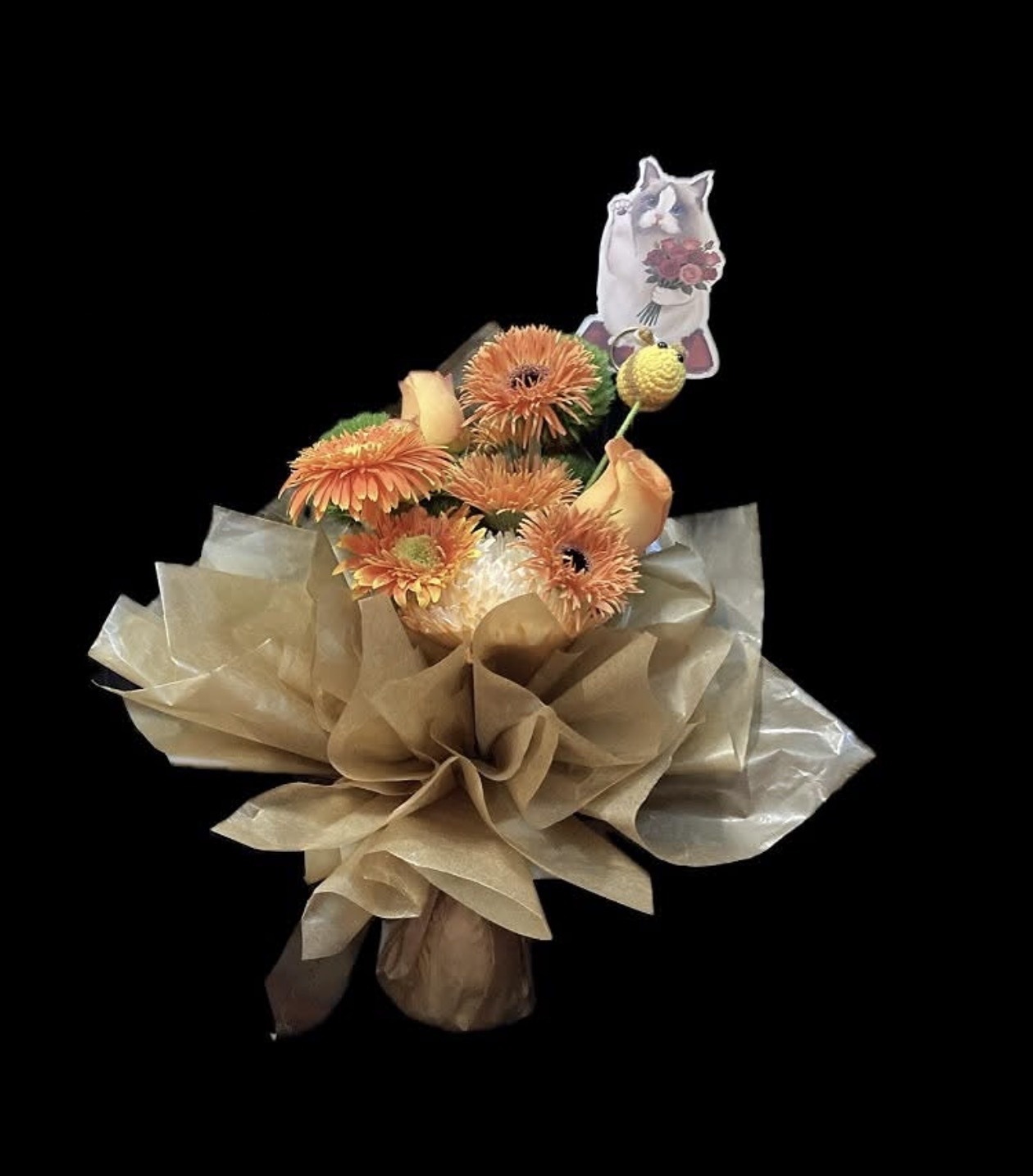 暖陽橙意｜橙非洲菊蜜桃玫瑰花束