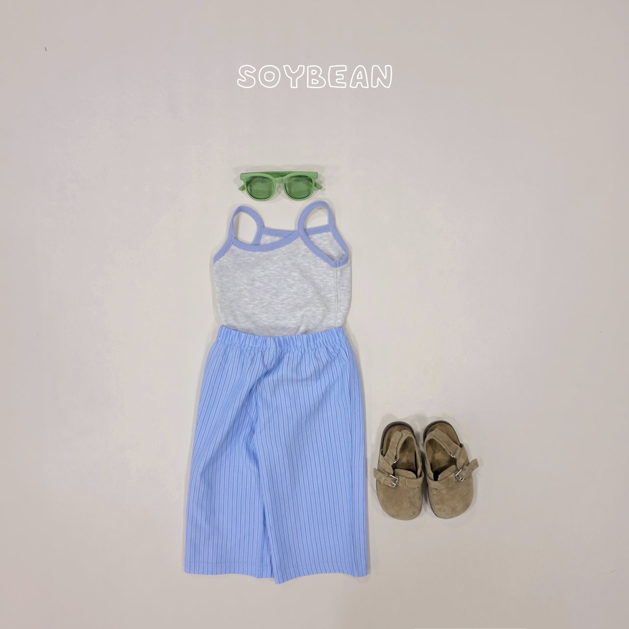 Soybean | stripe Pants set(Pink/Blue/Green/Yellow L(100-110)