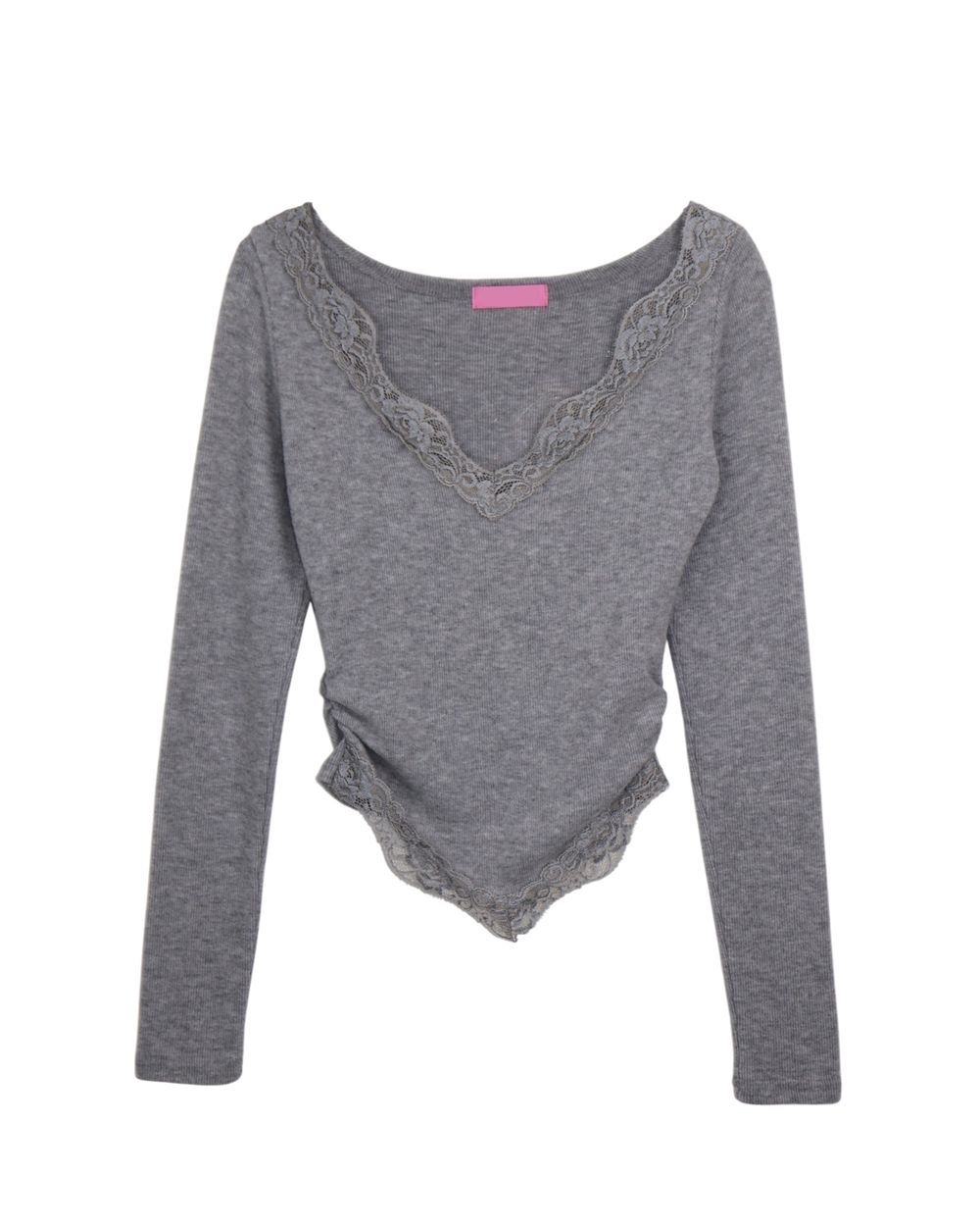 Lace V-Neck Top and Scarf Set