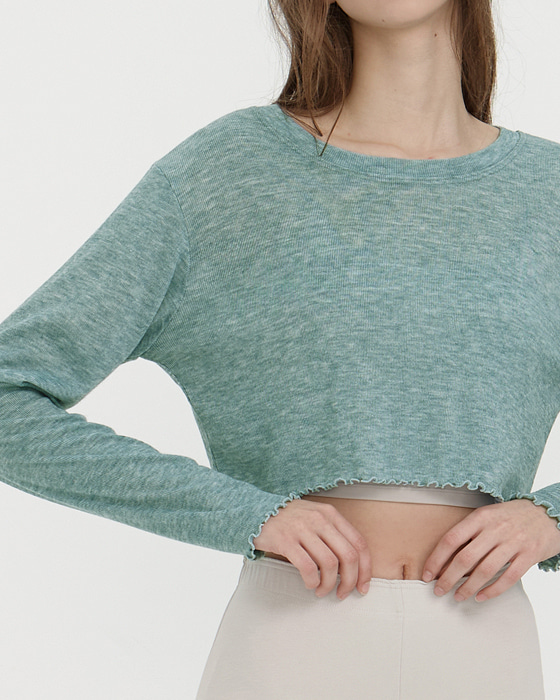 【入秋輕薄長袖】預購_DEVI-T0047New Wave Holic Crop Long Sleeve Tee by Devi Wear