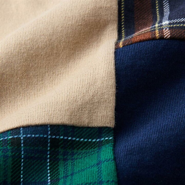 🇯🇵預訂 日本直送🇯🇵兩色格紋拼布口袋長袖上衣