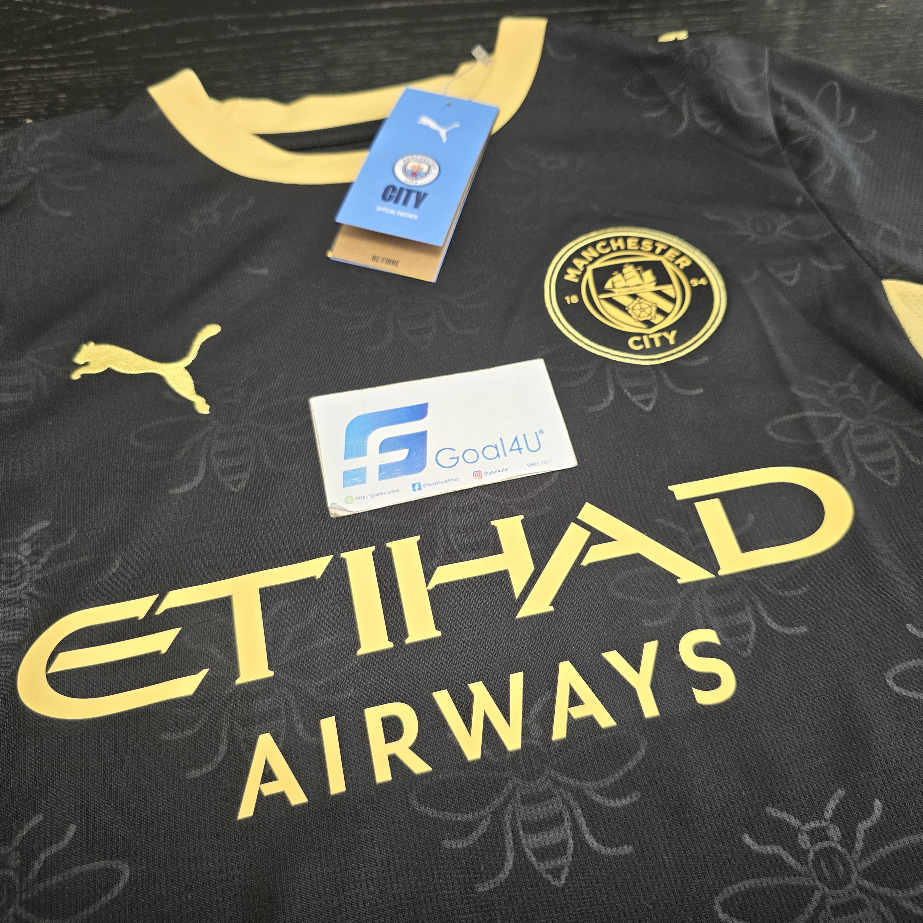 工業蜜蜂圖案 Puma Manchester City 曼城 2026-27 作客童裝球迷版球衣 (可加印字章) 784342_03