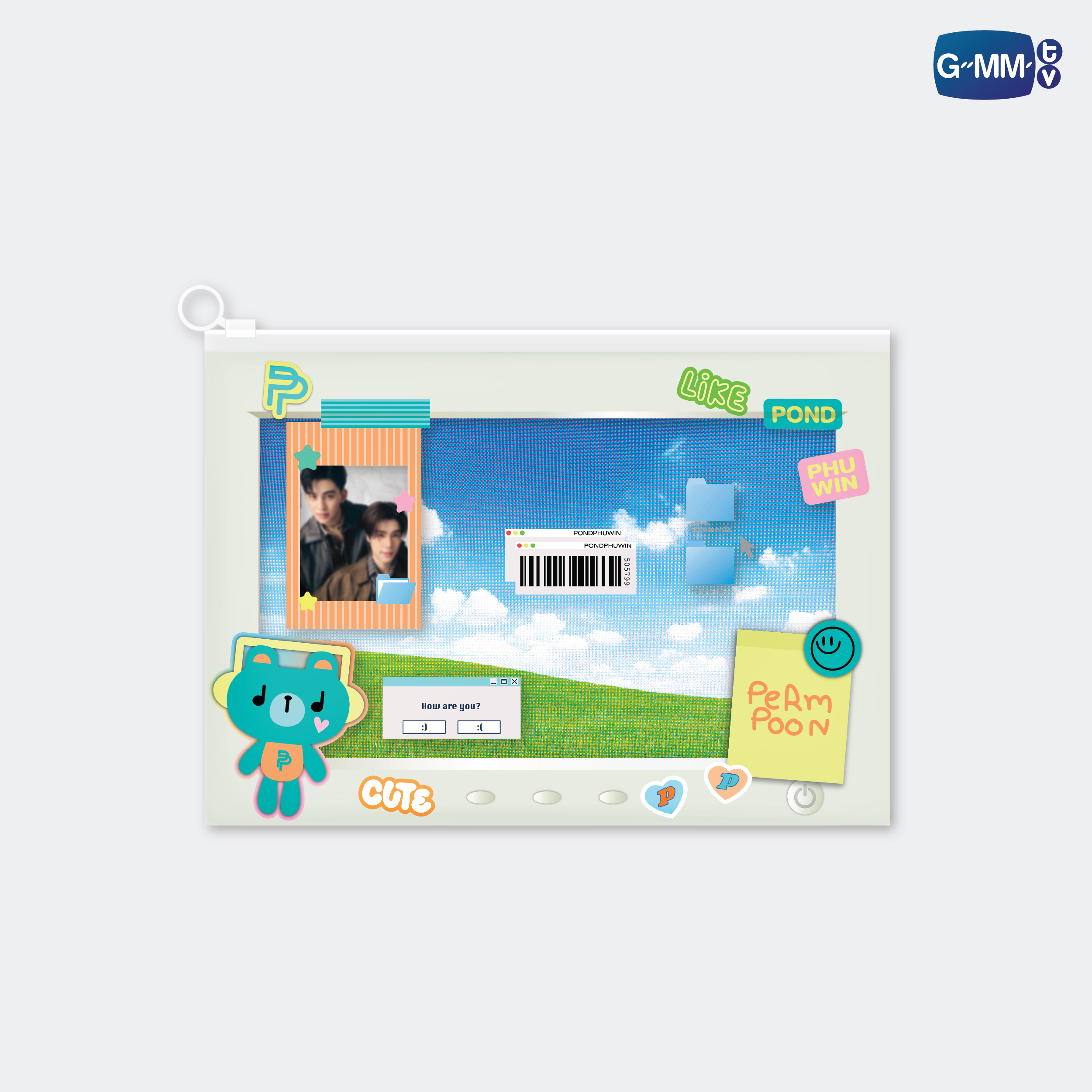 PERMPOON CHARACTER POCKET ZIP FOLDER