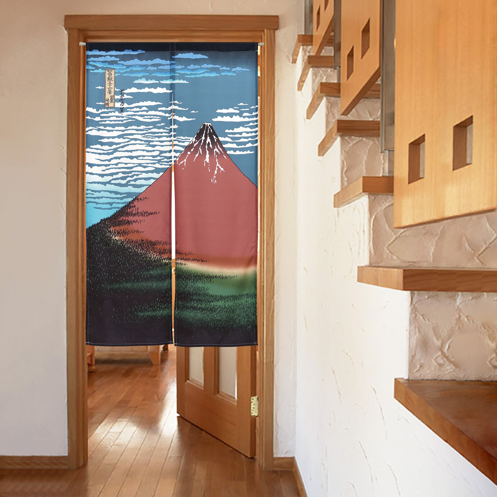 【現貨】🔥🔥【日本製《葛飾北齋》富嶽三十六景「赤富士」和風門簾】