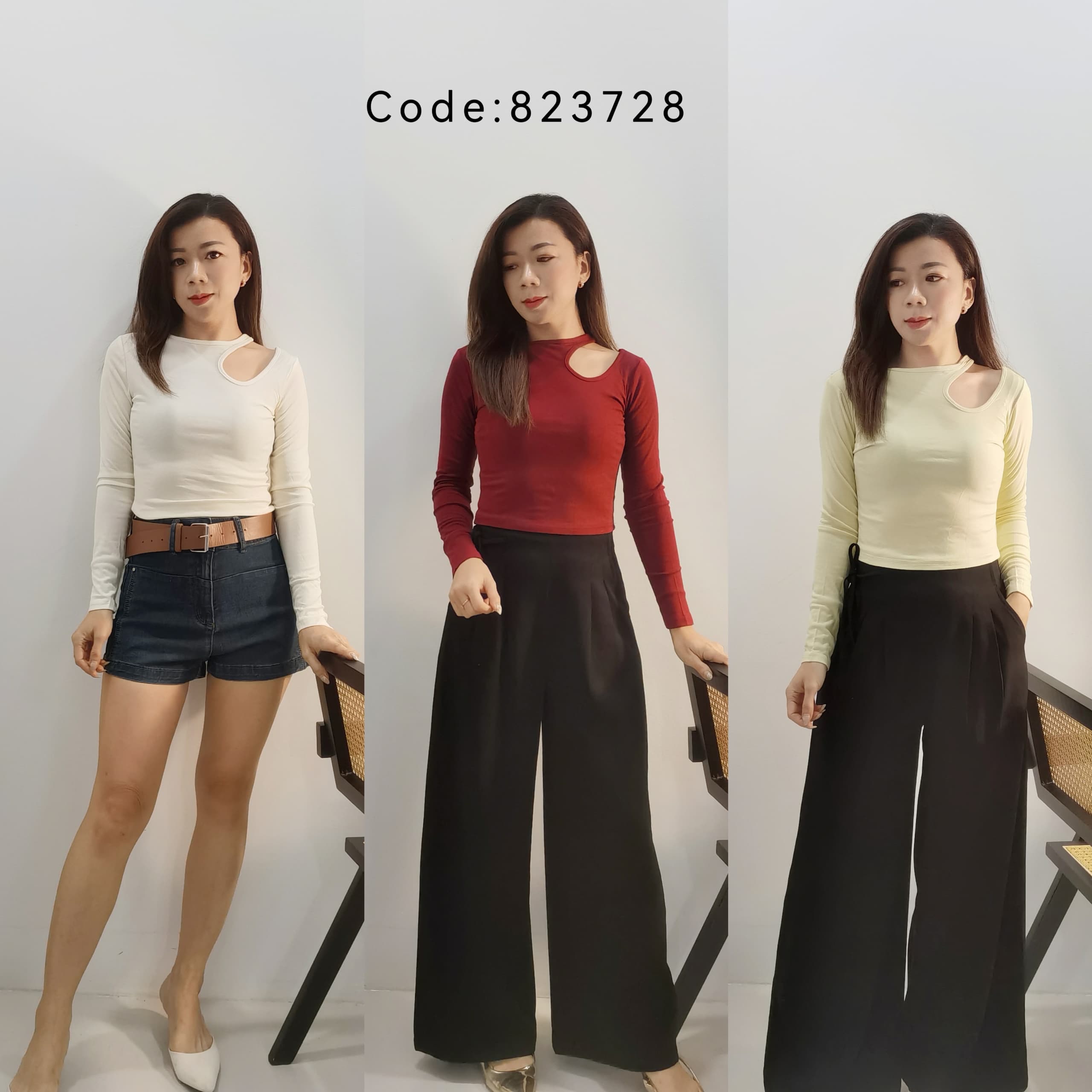 823729 LONG  SLEEVED COTTON TOP