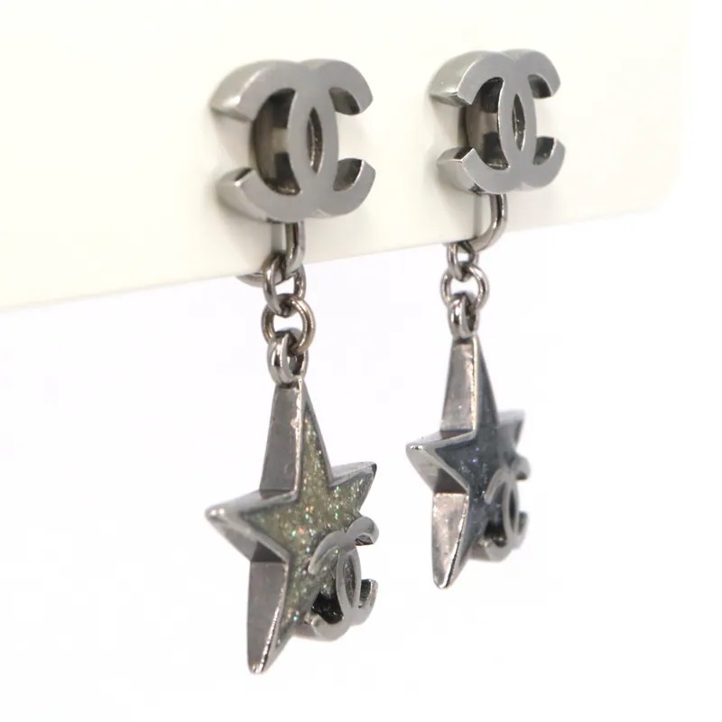 Chanel Coco Mark Star Drop Clip-on Earrings