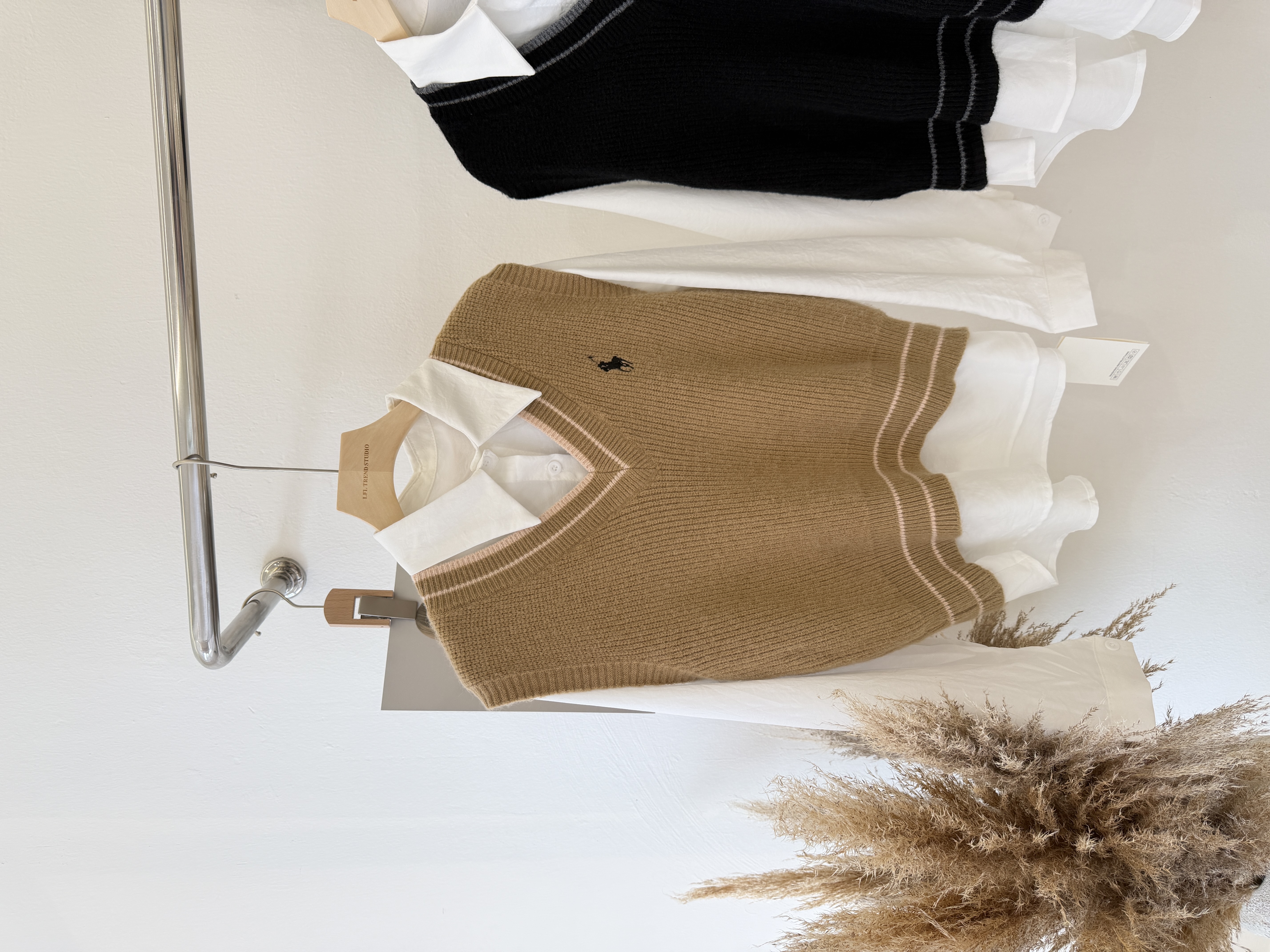 6551 韩系学院风假两件长袖