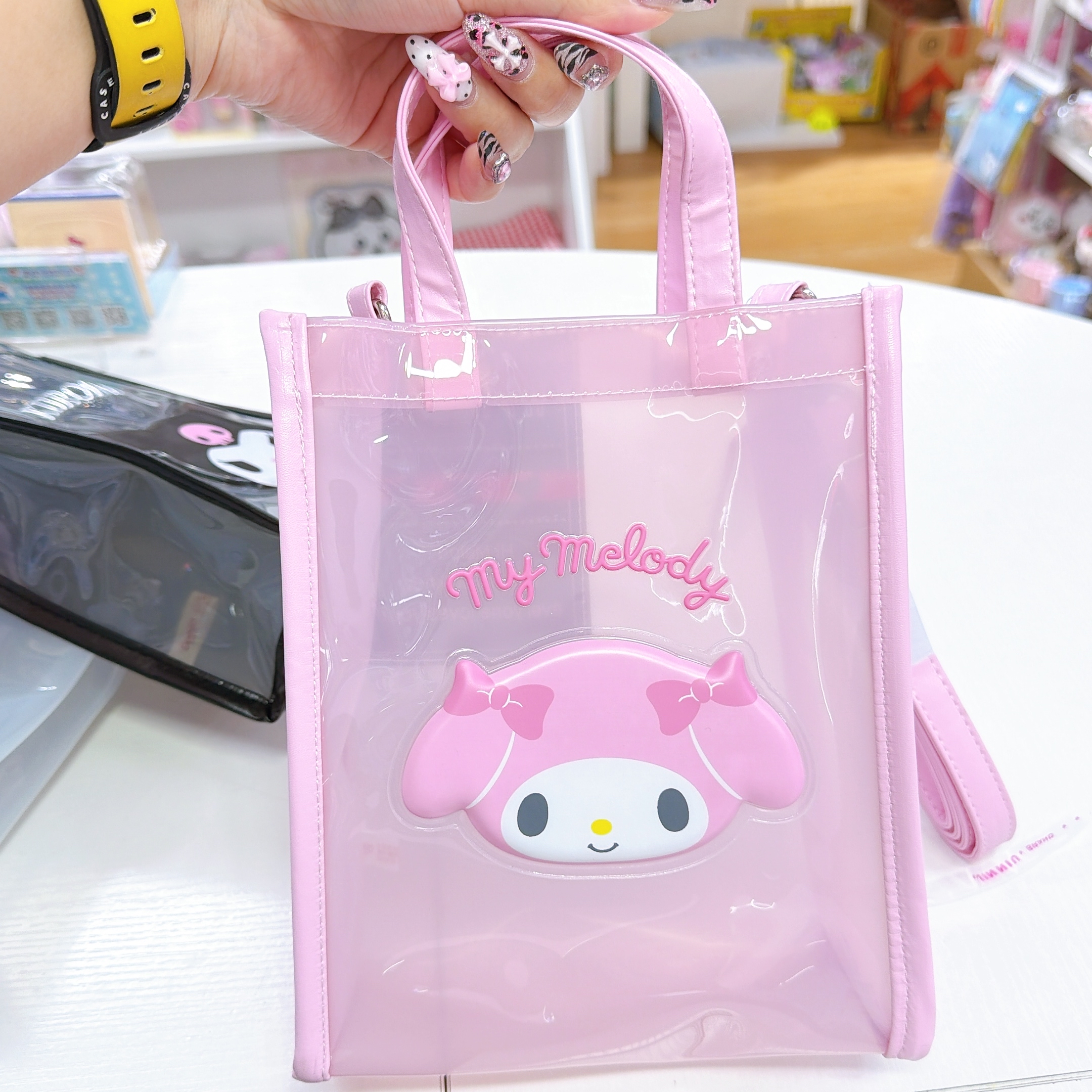 日本直送sanrio新款 透明斜孭袋手挽袋 夏天用一流