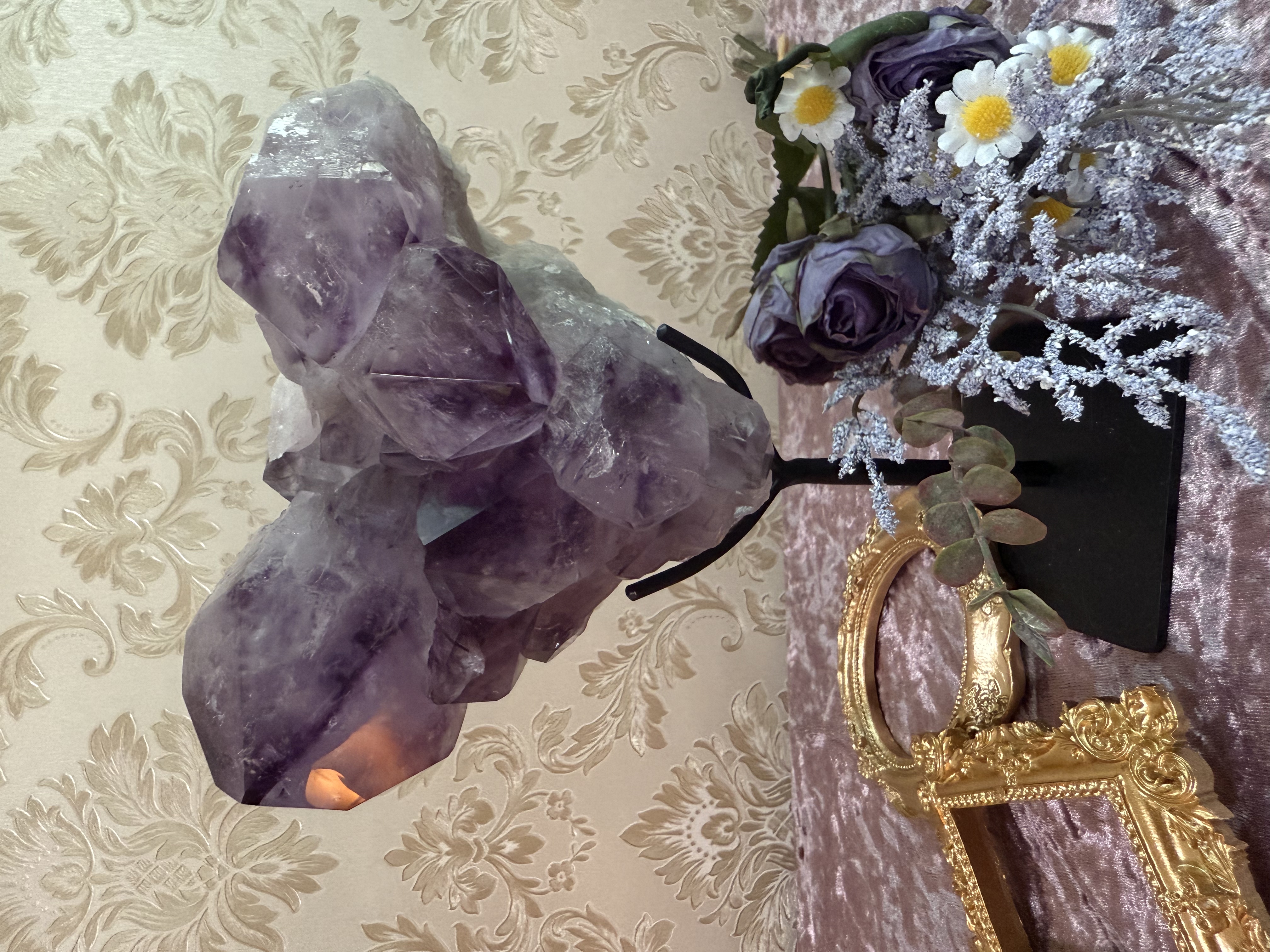 教堂城堡形紫幻影水晶簇