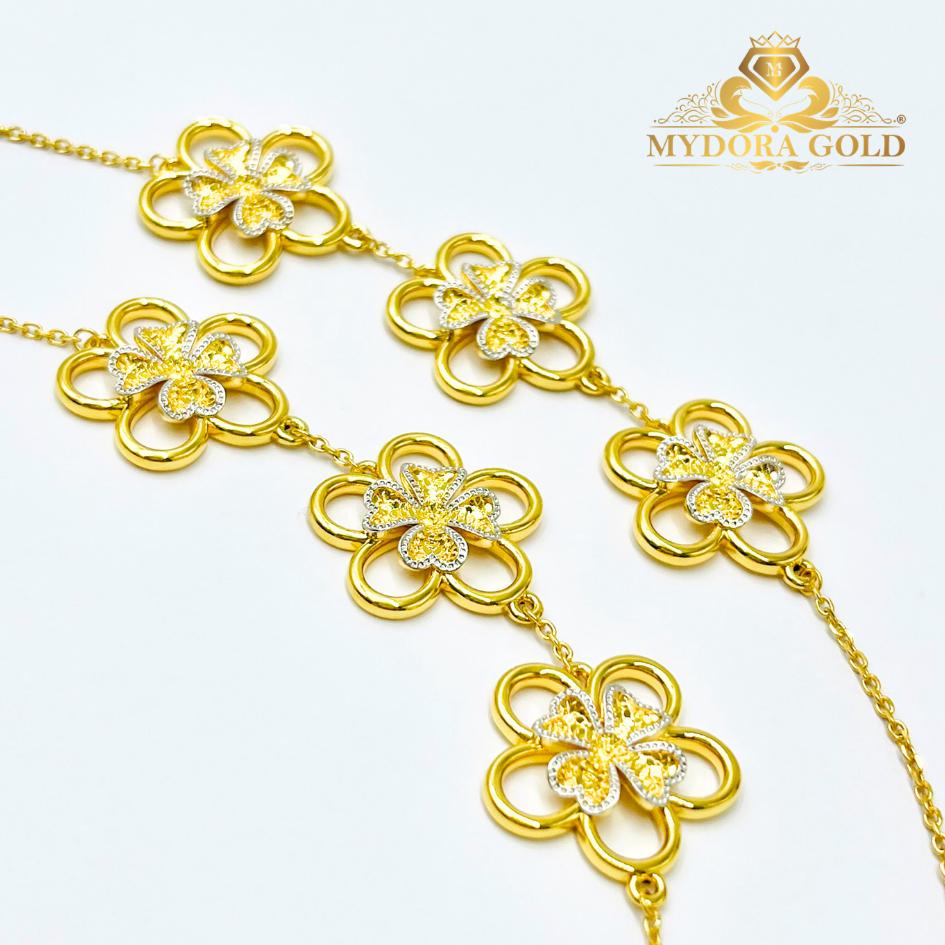 MYDORA Rantai Tangan Fesyen Daisy Lucky Leaf l EMAS 916/22K