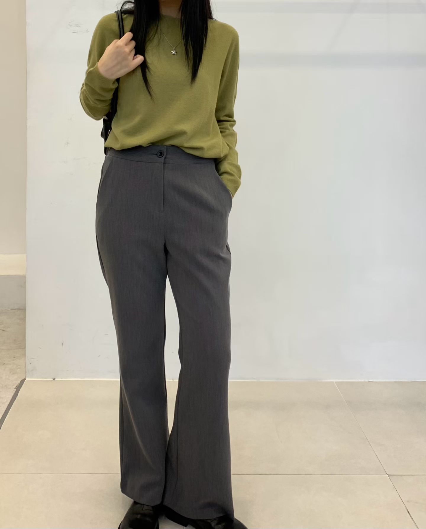 TOP21_12A 一體成型圓領羊絨羊毛TOP (6色)