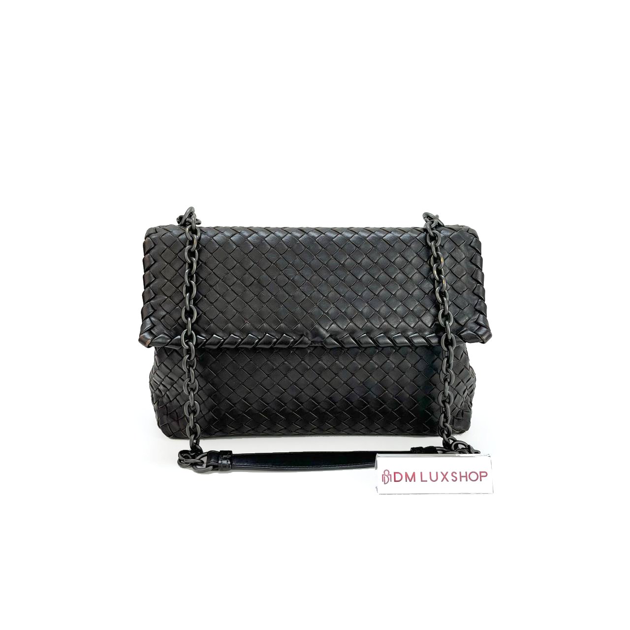 BV Intrecciato Olimpia Shoulder Bag Dark Brown