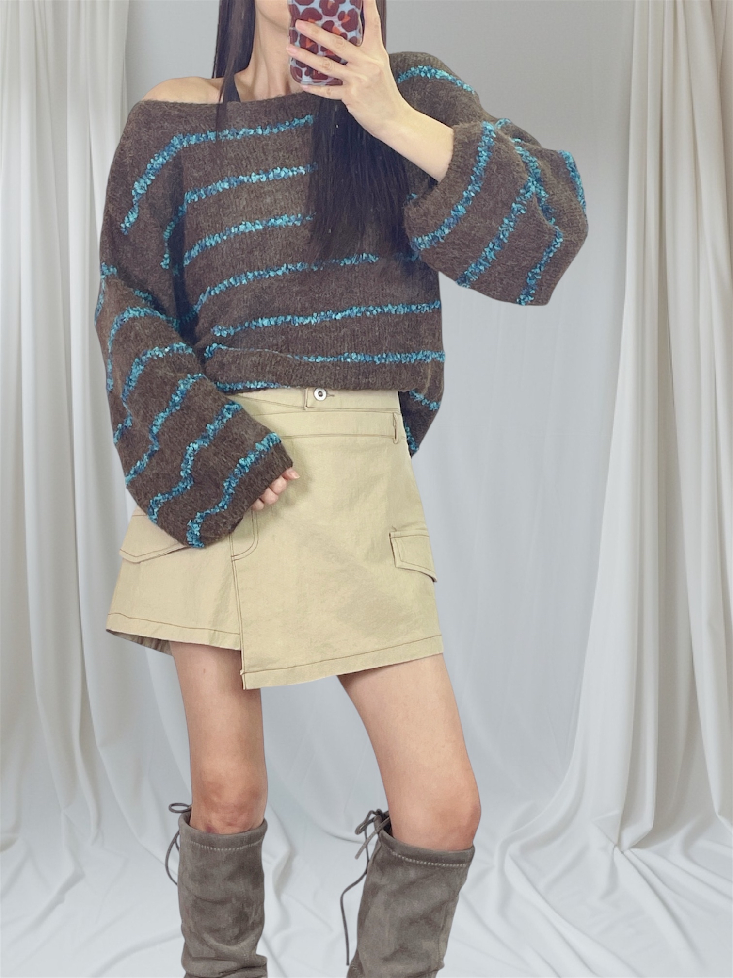 K5533 間線鬆身針織top