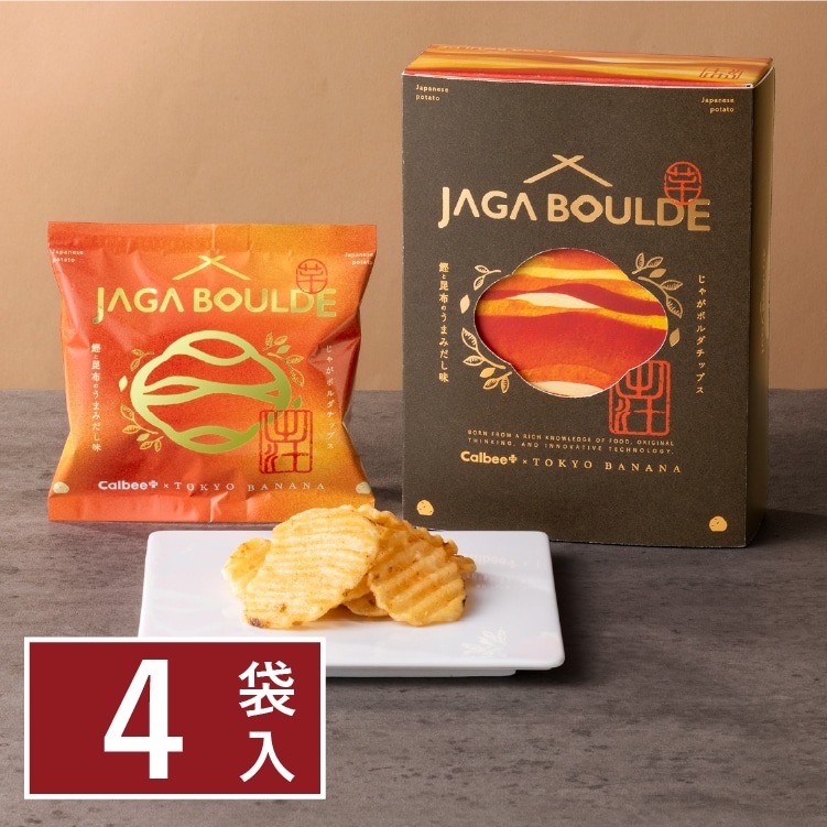[訂購] [日本製] Calbee+ × 東京ばな奈 厚切薯片 ｜ 鰹魚同昆布鮮味 ｜ 4袋入 ｜ 賞味期限：20-30日 {TF2605039}