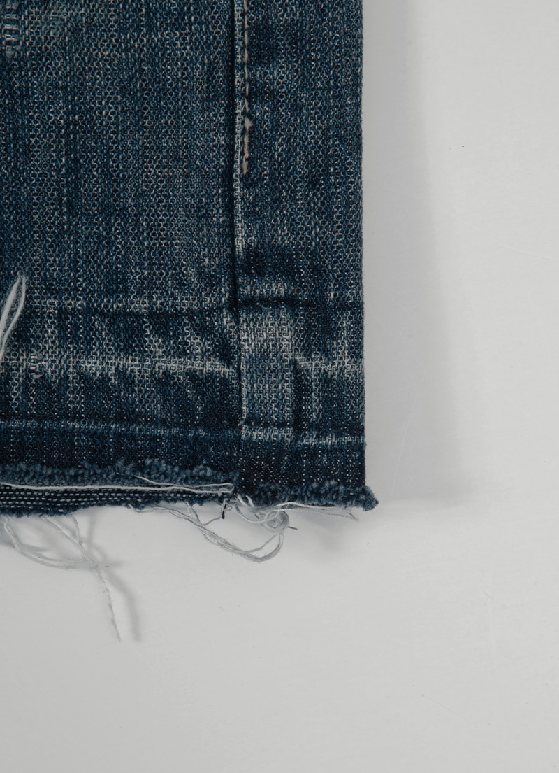 品牌代購 - ason) FOLD DENIM SHORT PANTS