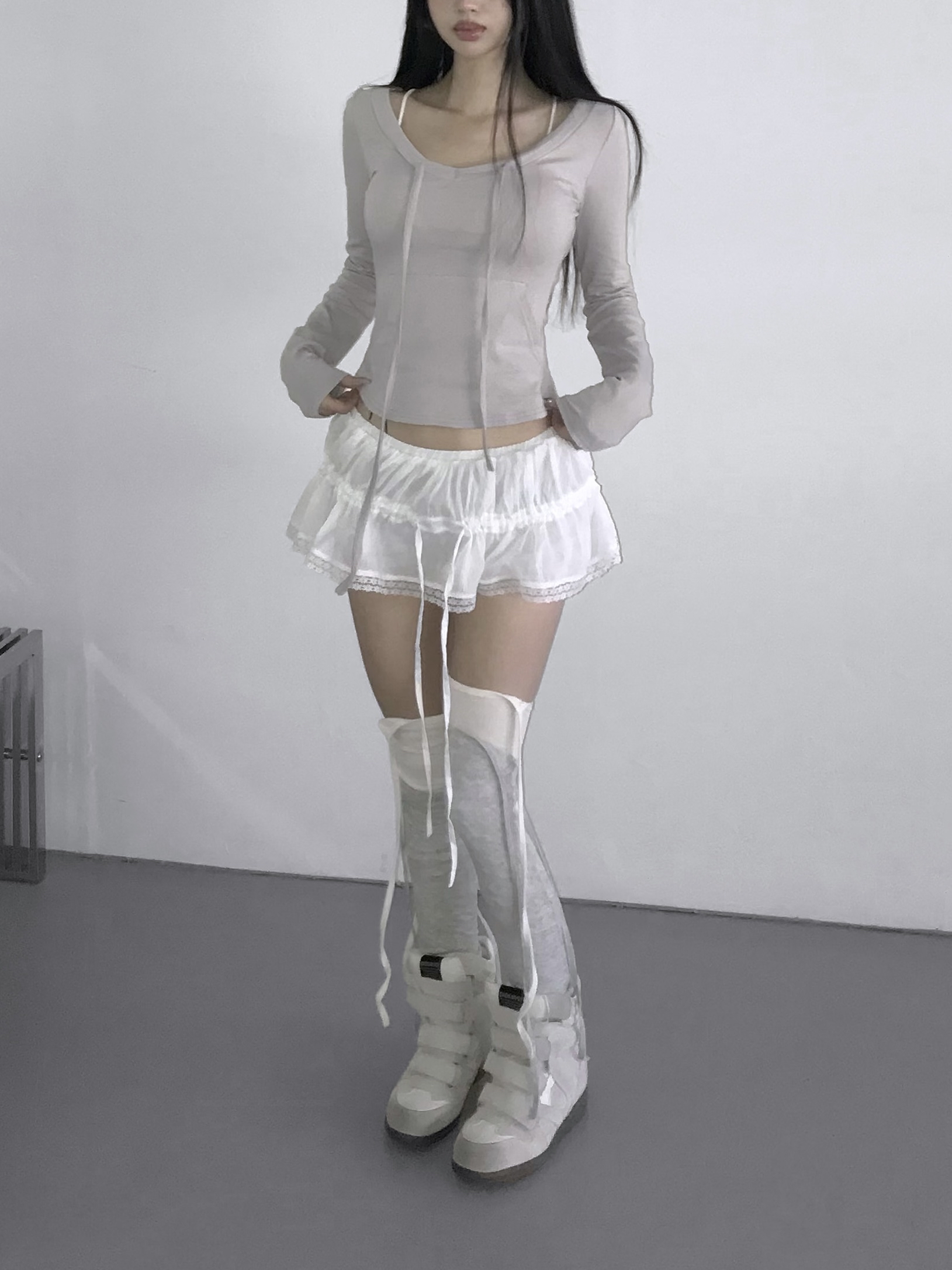 Drawstring Scoop Neck Top