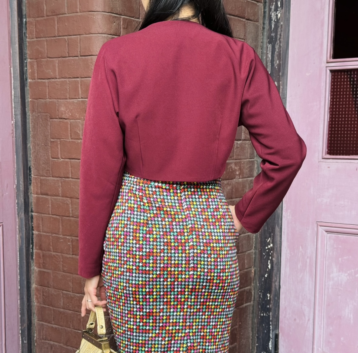 (Ready/Custom-Made) 1950s Style Elegant Batwing Bolero - Burgundy Red (FM202)